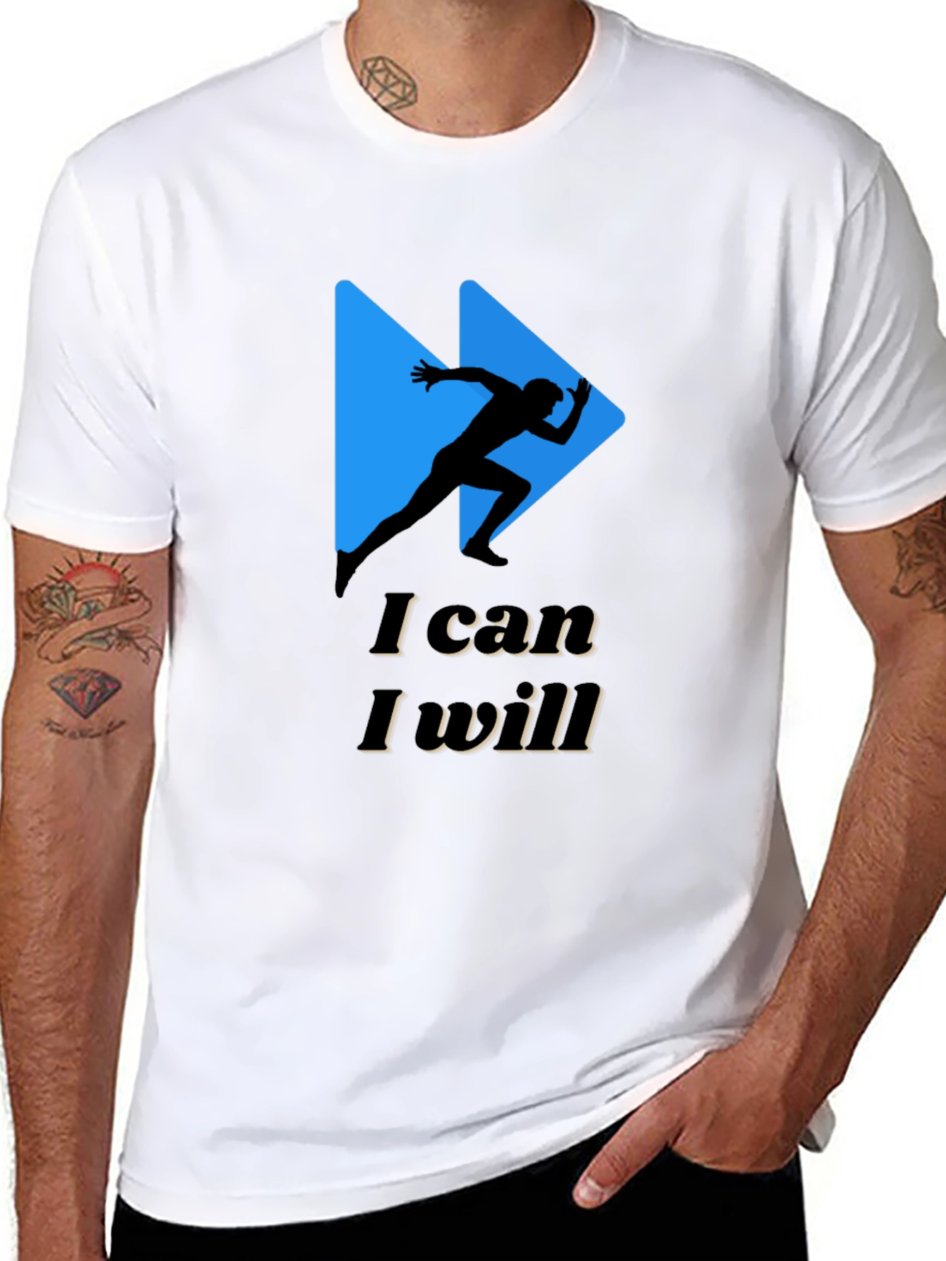 Motivational Runner Graphic Tee - I Can I Will