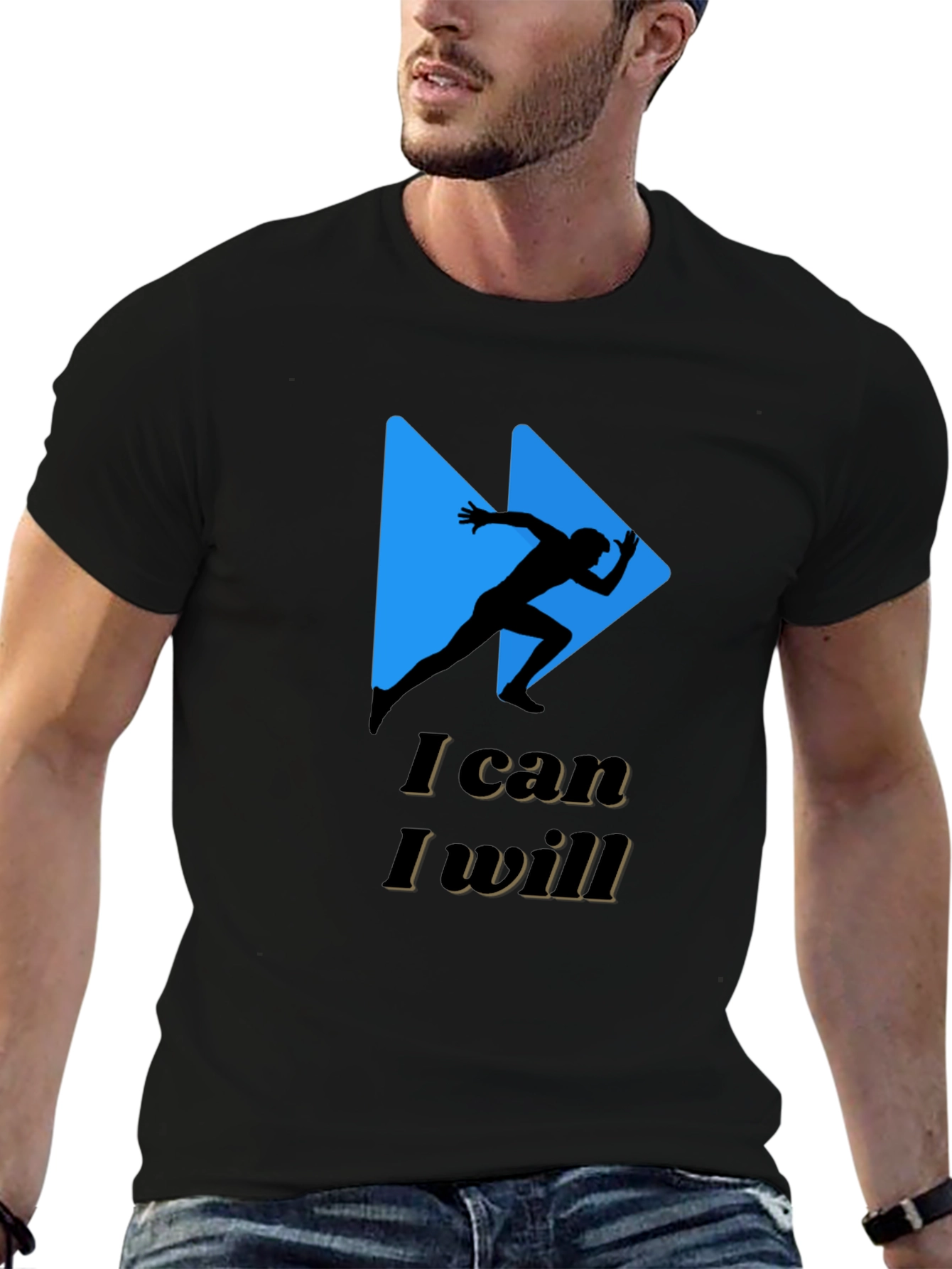 Motivational Runner Graphic Tee - I Can I Will