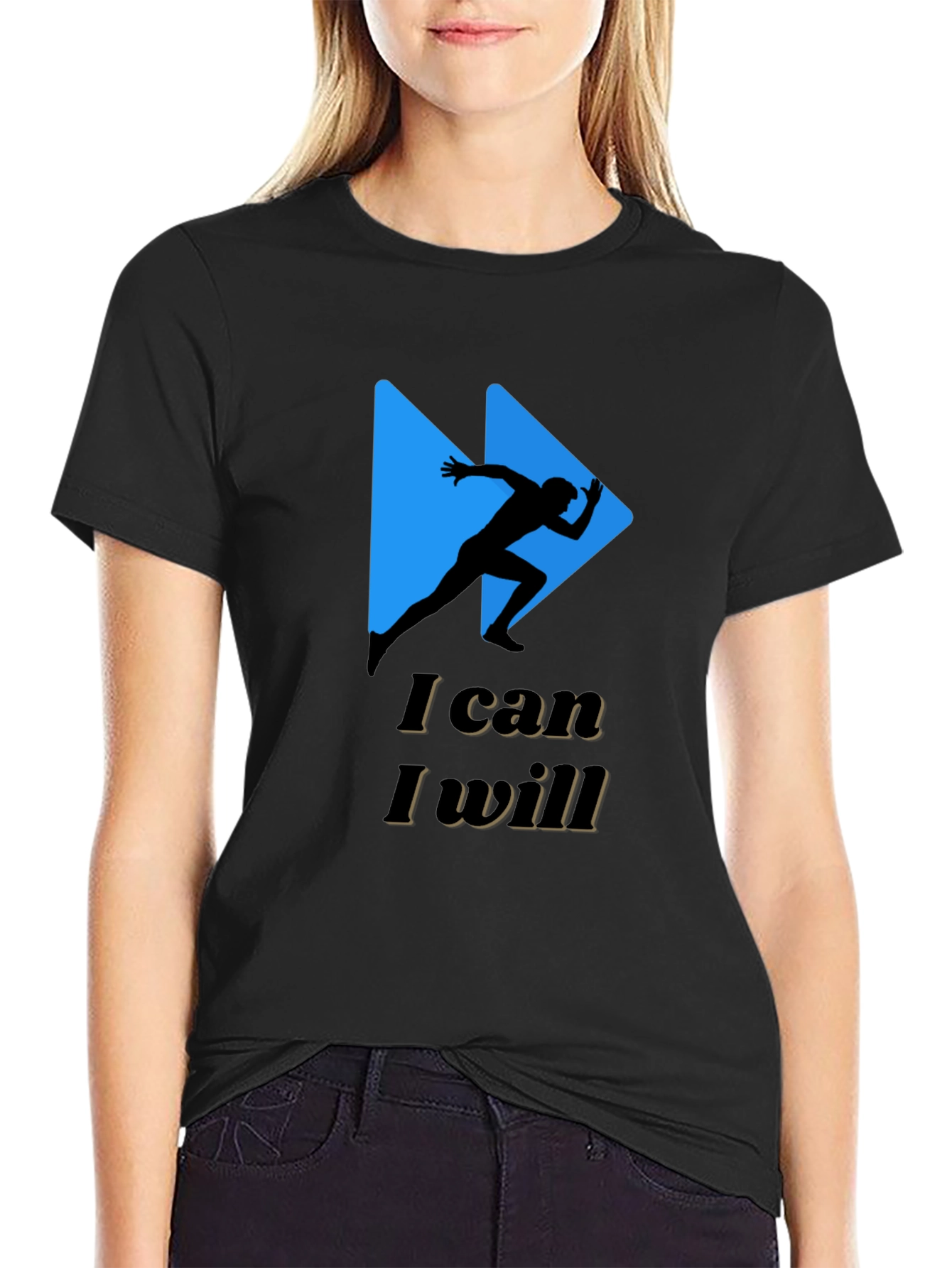 Motivational Runner Graphic Tee - I Can I Will