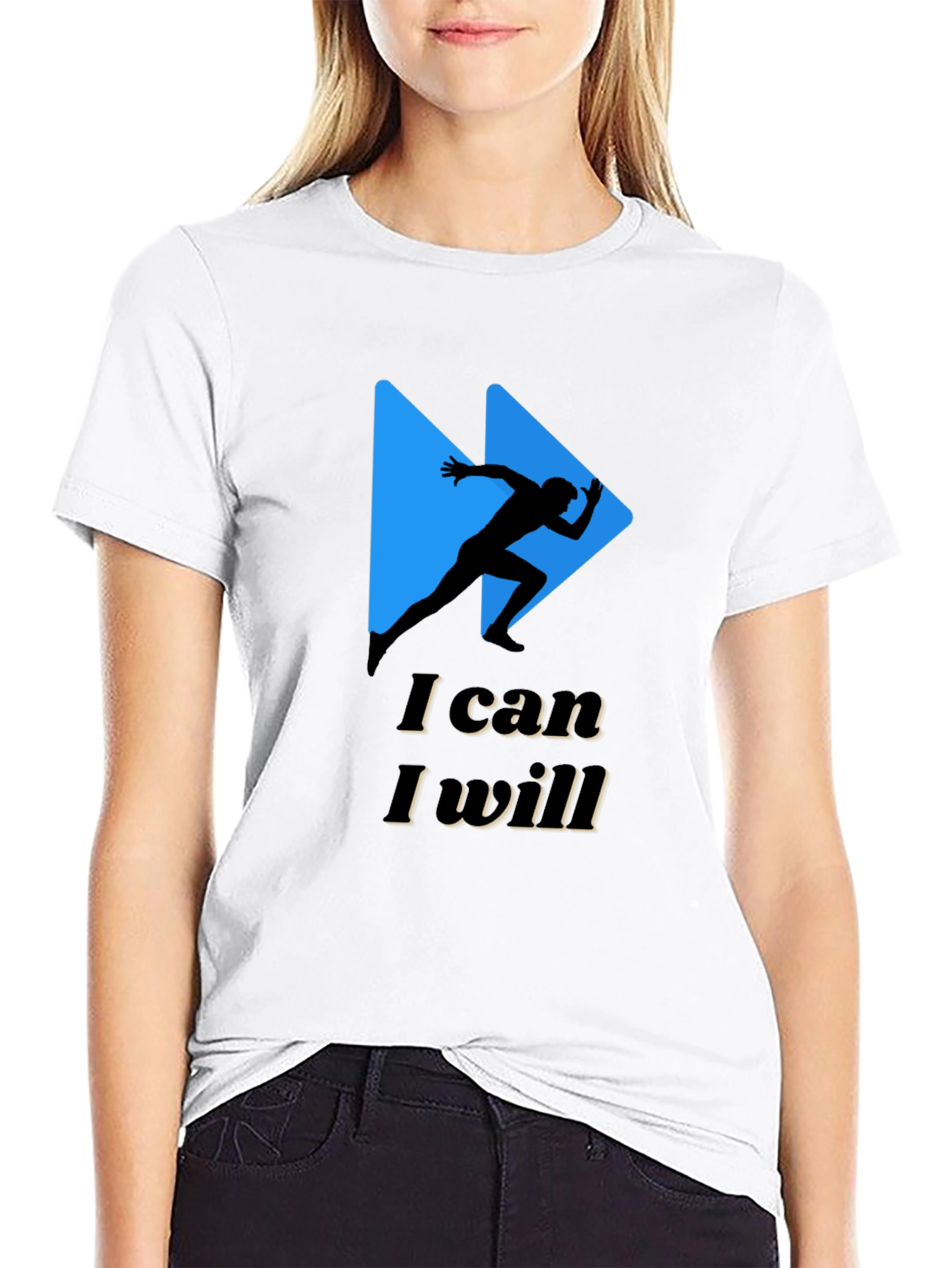 Motivational Runner Graphic Tee - I Can I Will