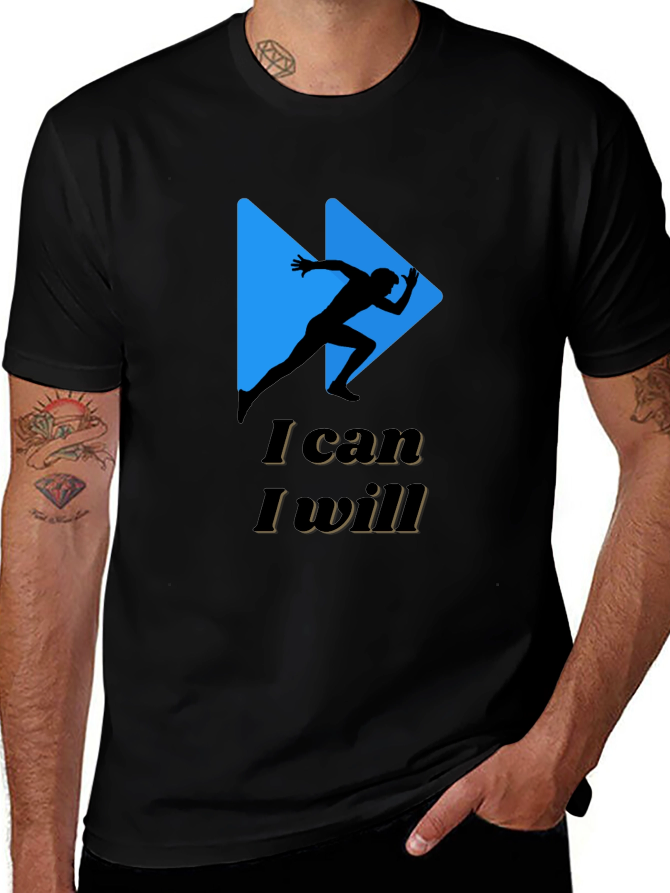 Motivational Runner Graphic Tee - I Can I Will