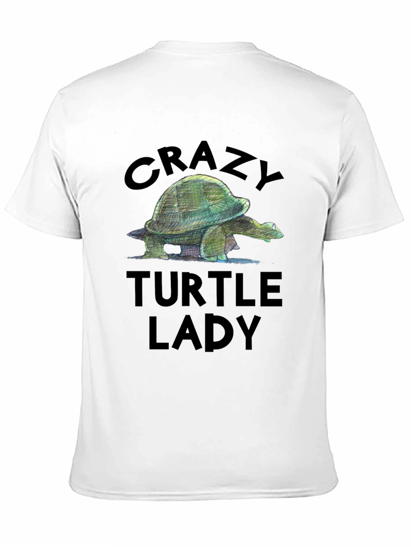Crazy Turtle Lady Graphic Tee - Black
