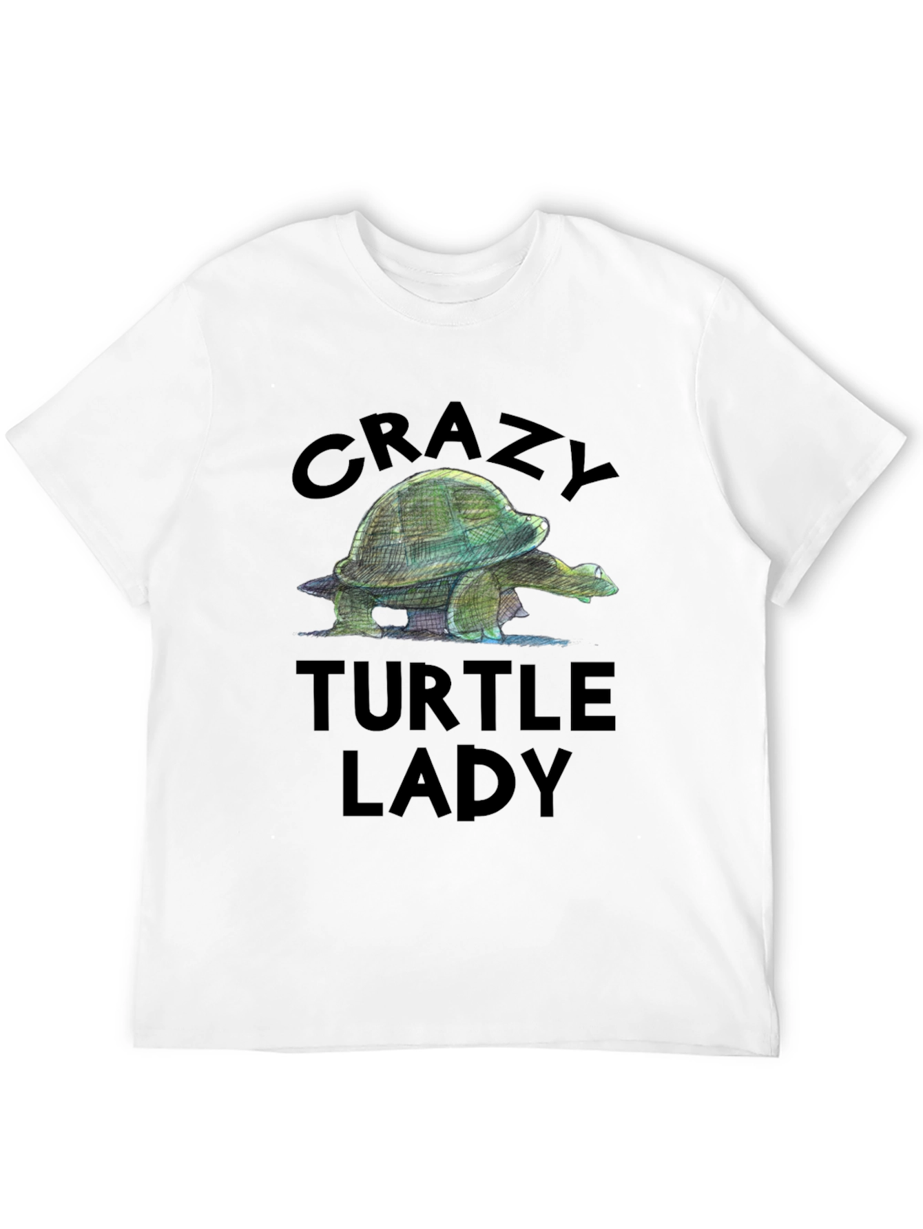 Crazy Turtle Lady Graphic Tee - Black