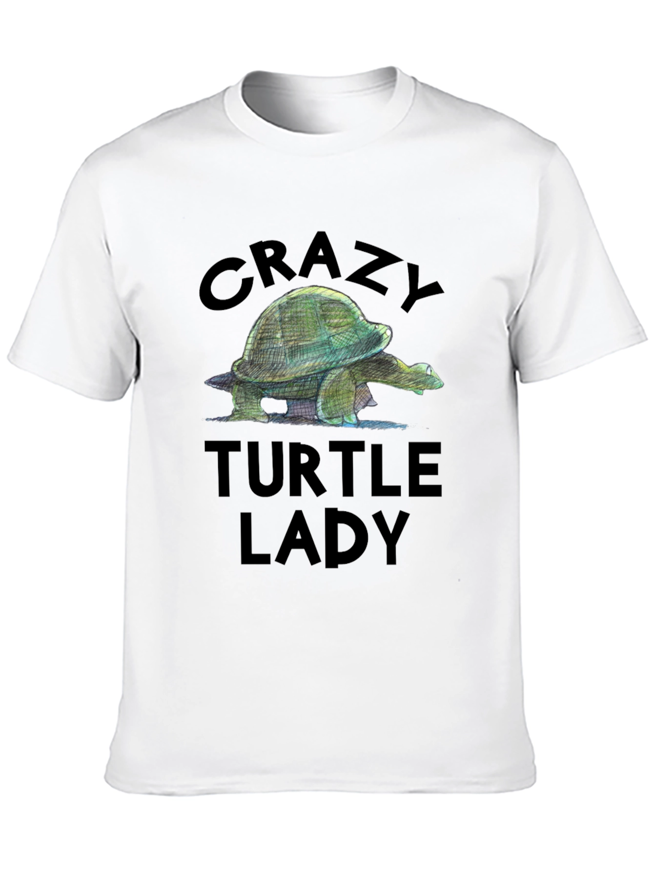 Crazy Turtle Lady Graphic Tee - Black