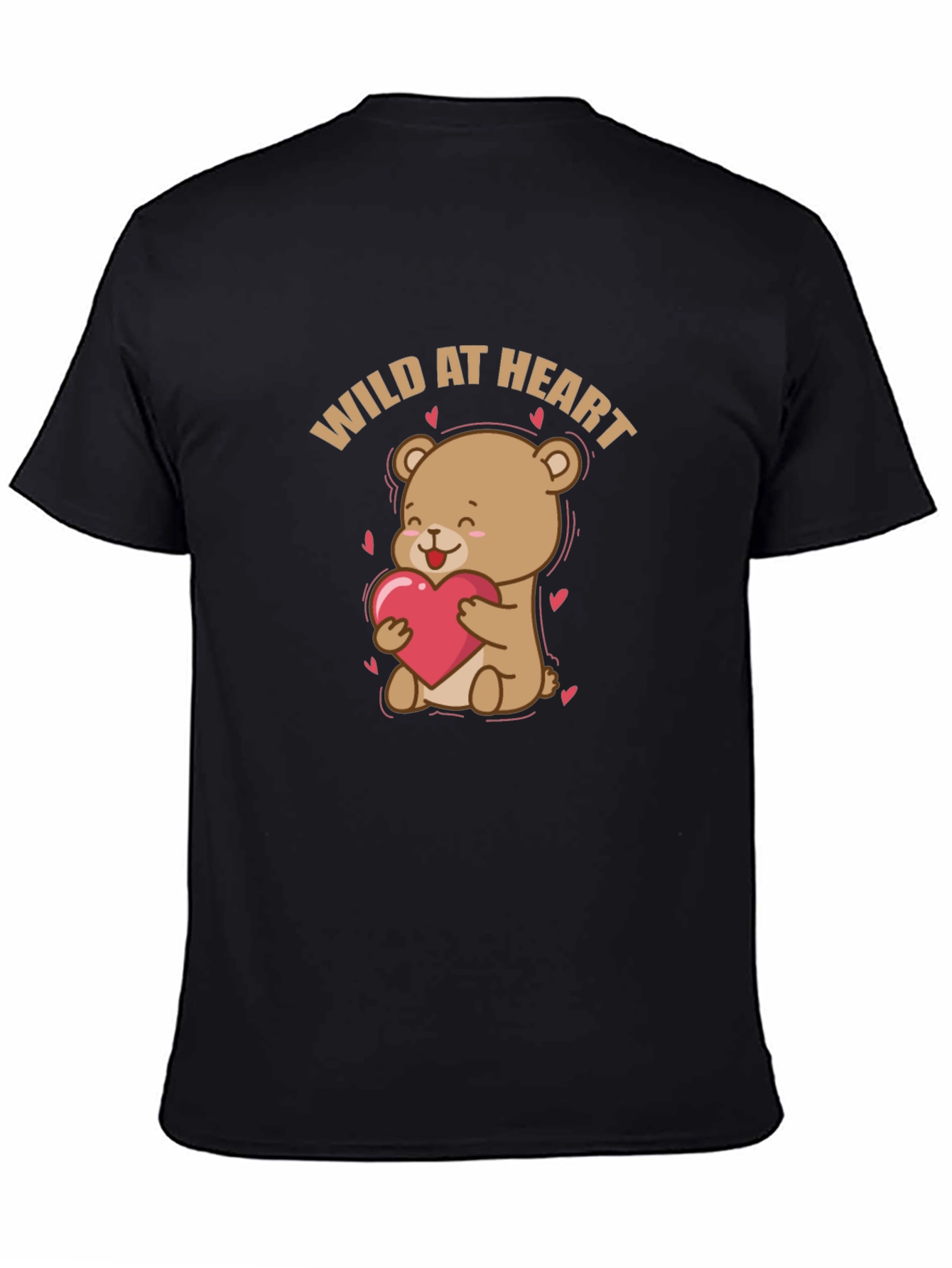 Wild at Heart Bear Graphic Tee - Black