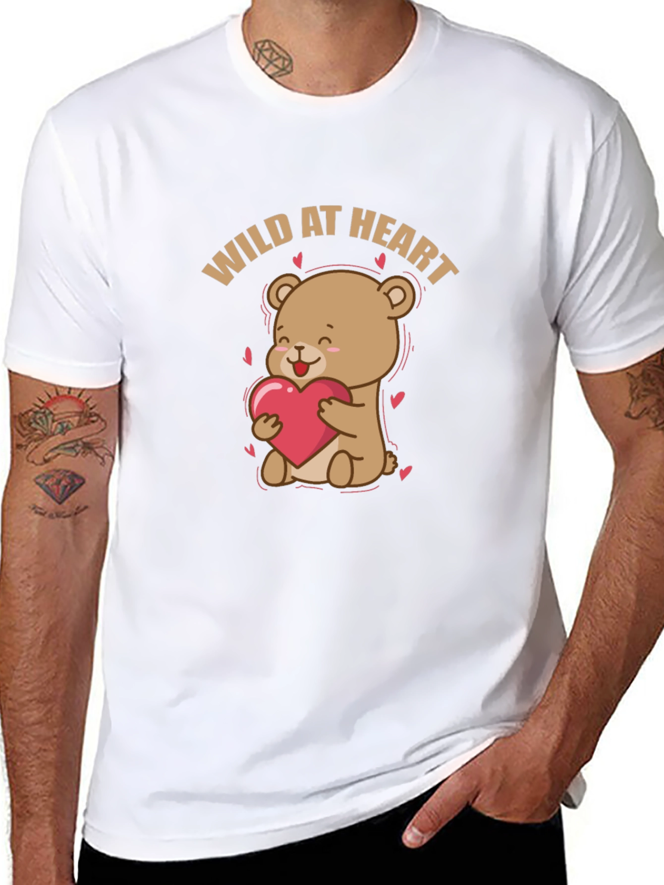 Wild at Heart Bear Graphic Tee - Black