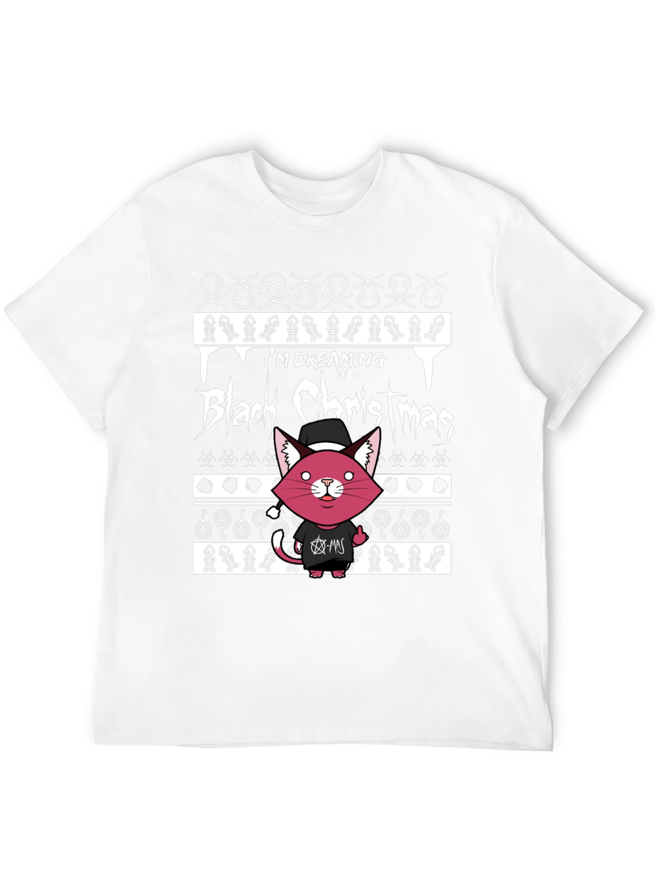 Black Christmas Cat T-Shirt