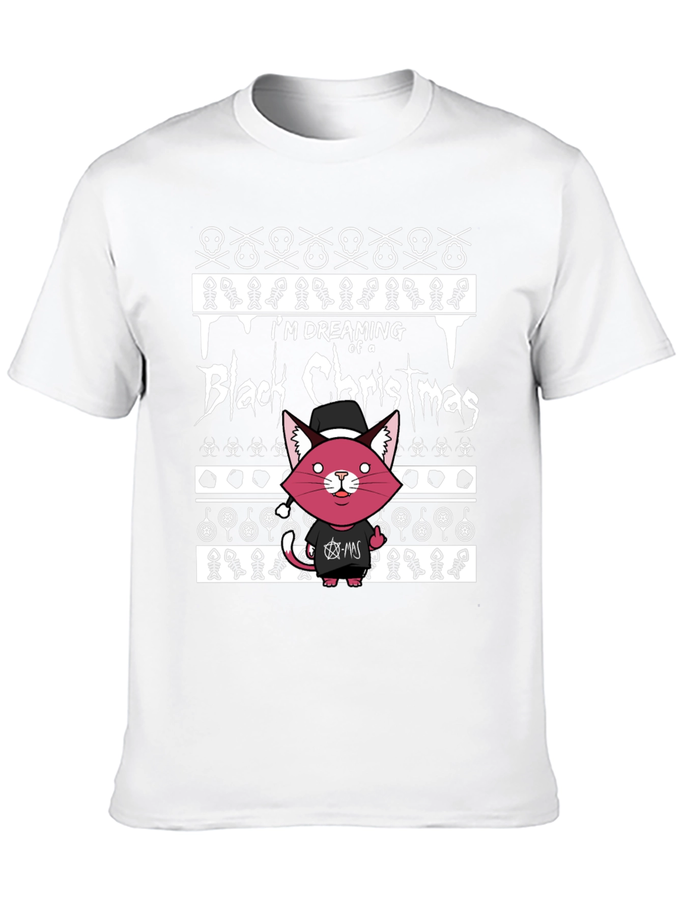Black Christmas Cat T-Shirt