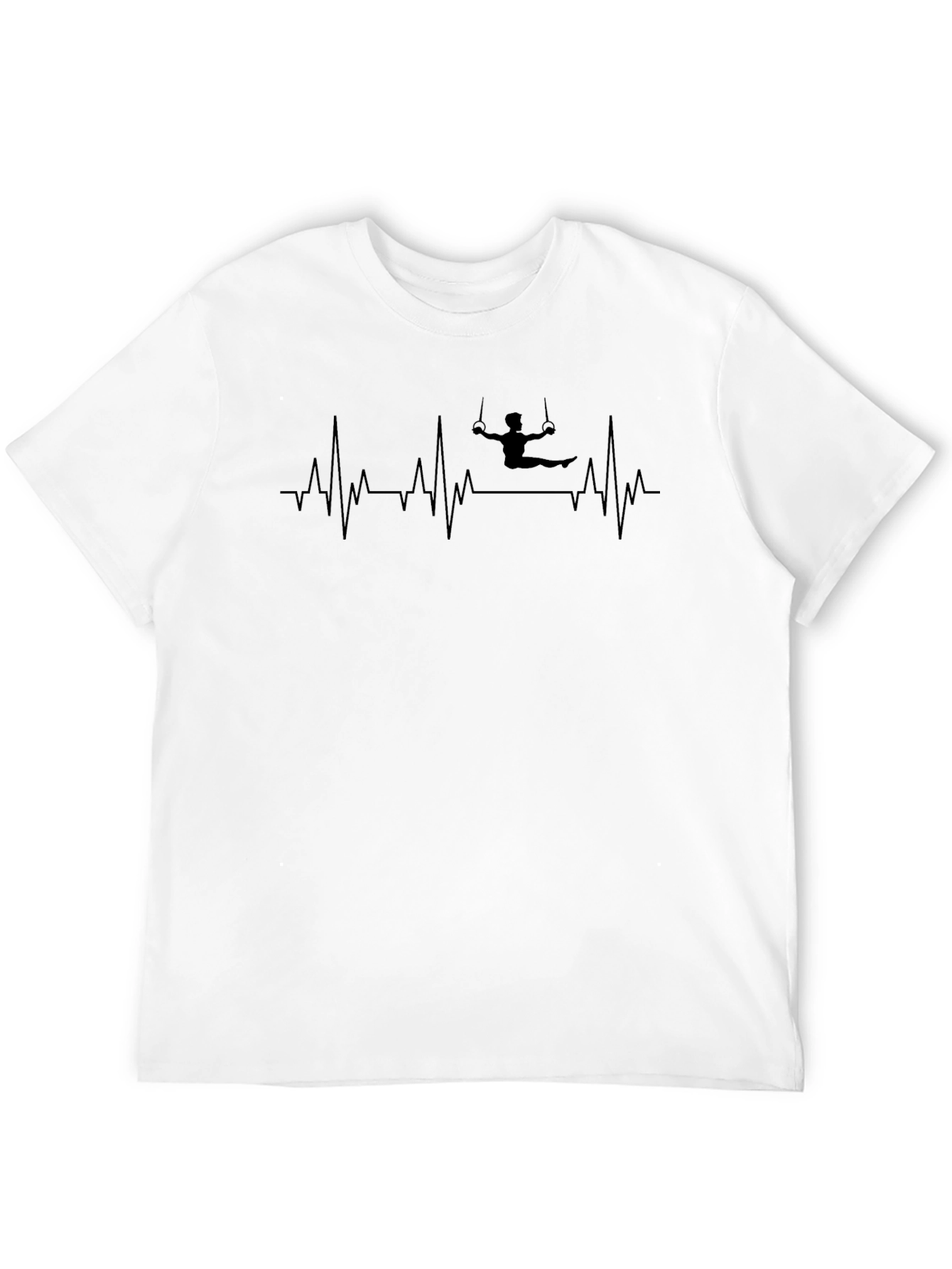 Gymnast Heartbeat T-Shirt - Rings Design
