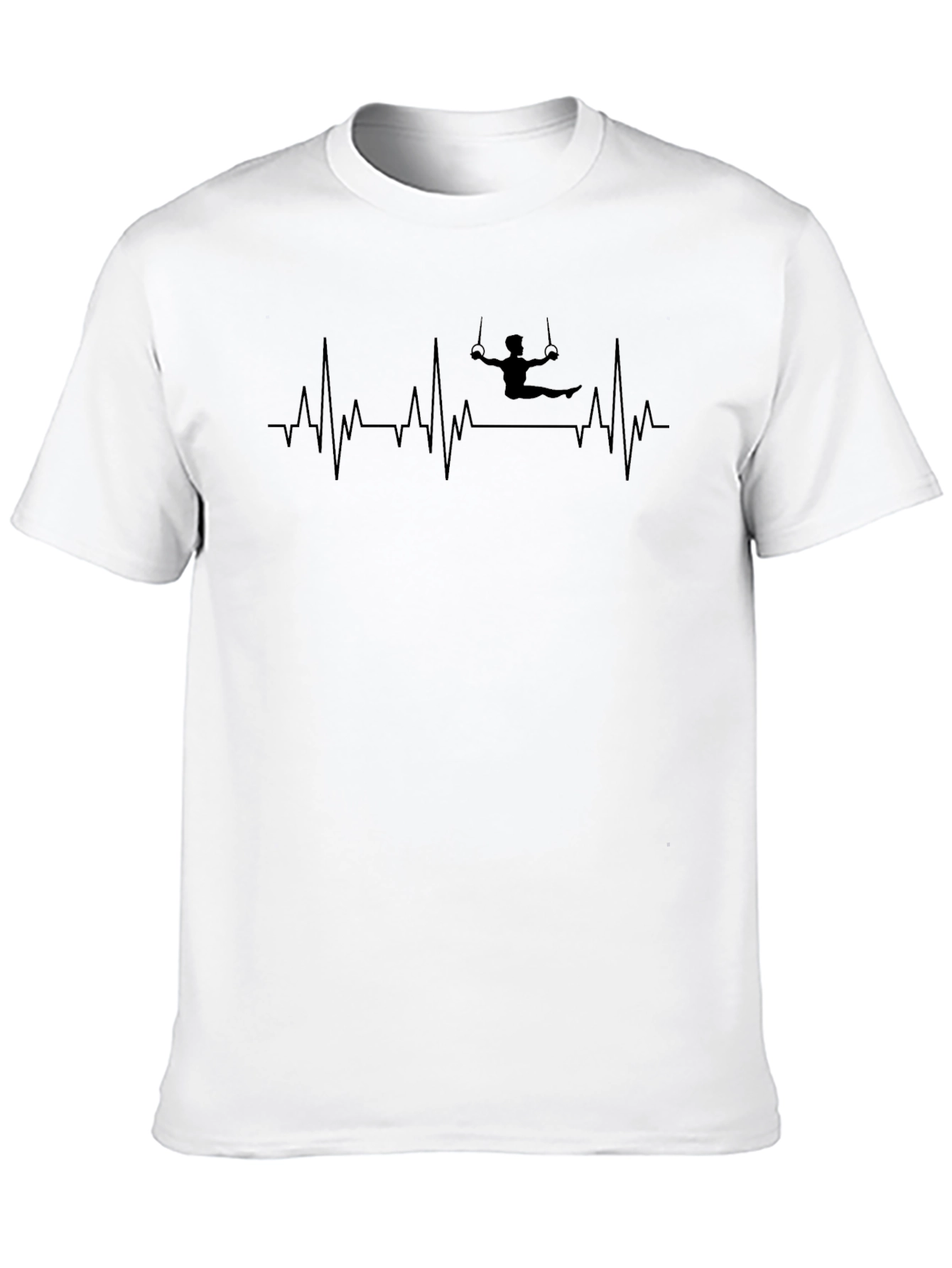 Gymnast Heartbeat T-Shirt - Rings Design