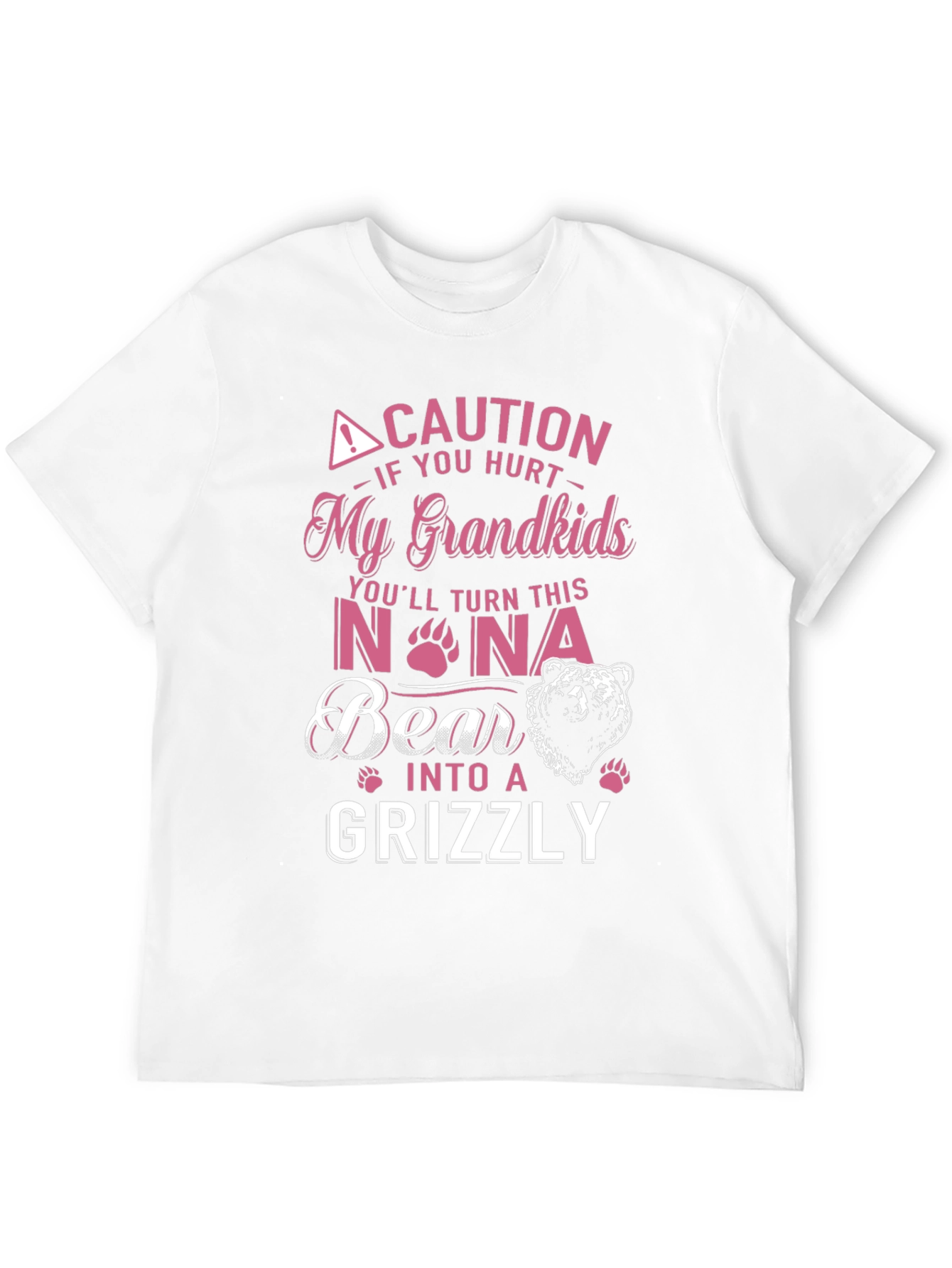 Caution Hurt My Grandkids Nona Bear Grizzly T-Shirt