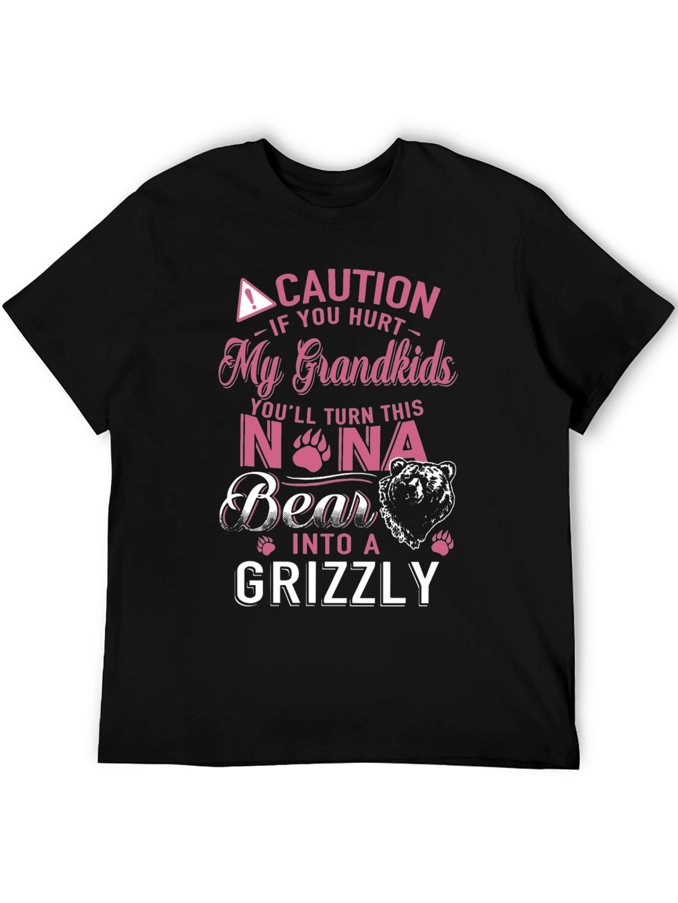 Caution Hurt My Grandkids Nona Bear Grizzly T-Shirt