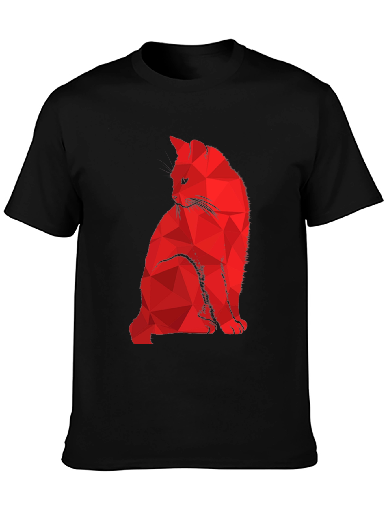 Geometric Cat T-Shirt - Modern Abstract Feline Design