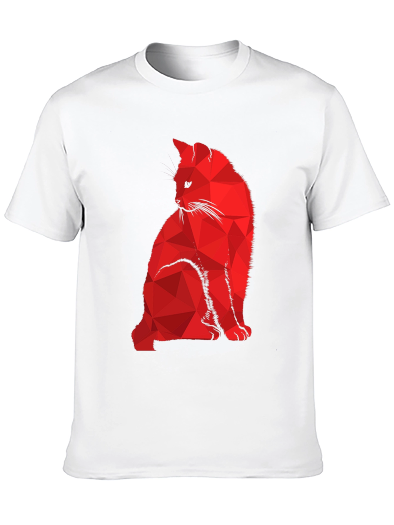 Geometric Cat T-Shirt - Modern Abstract Feline Design