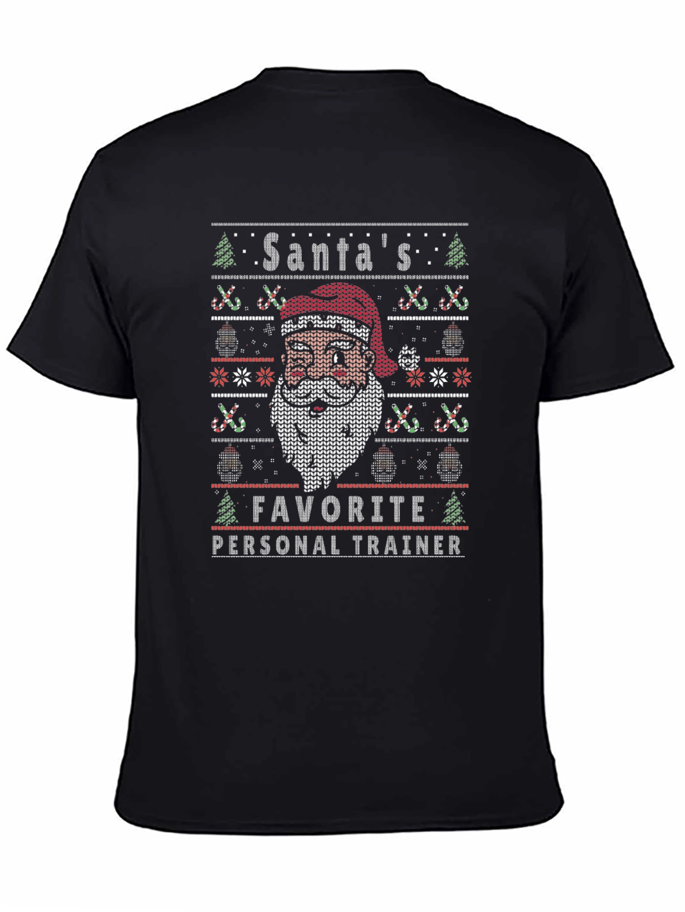 Santas Favorite Personal Trainer Ugly Christmas Sweater T-Shirt