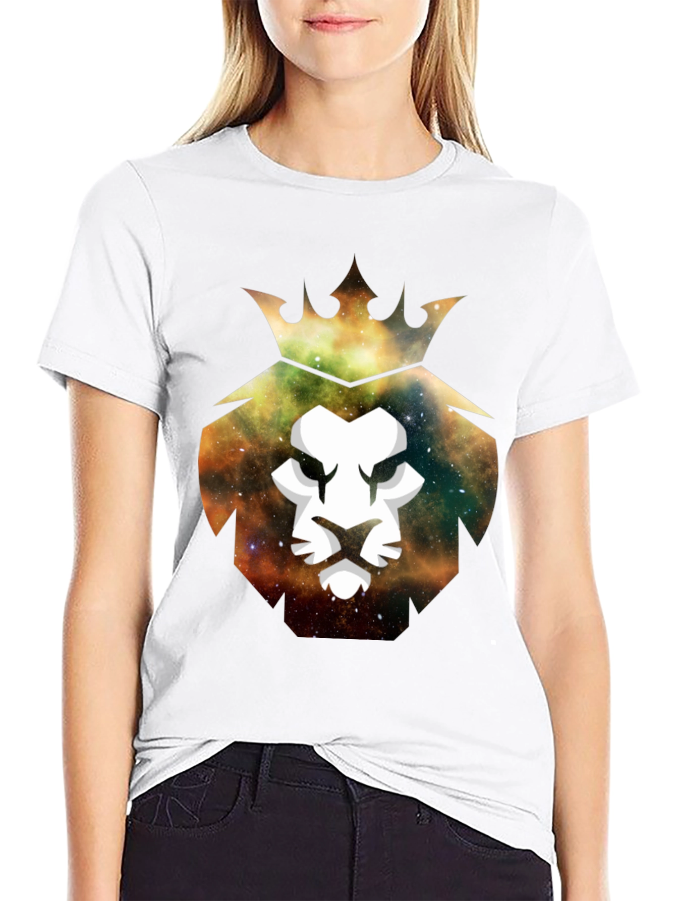 Galaxy Lion King Graphic Tee - Stylish Mens T-Shirt