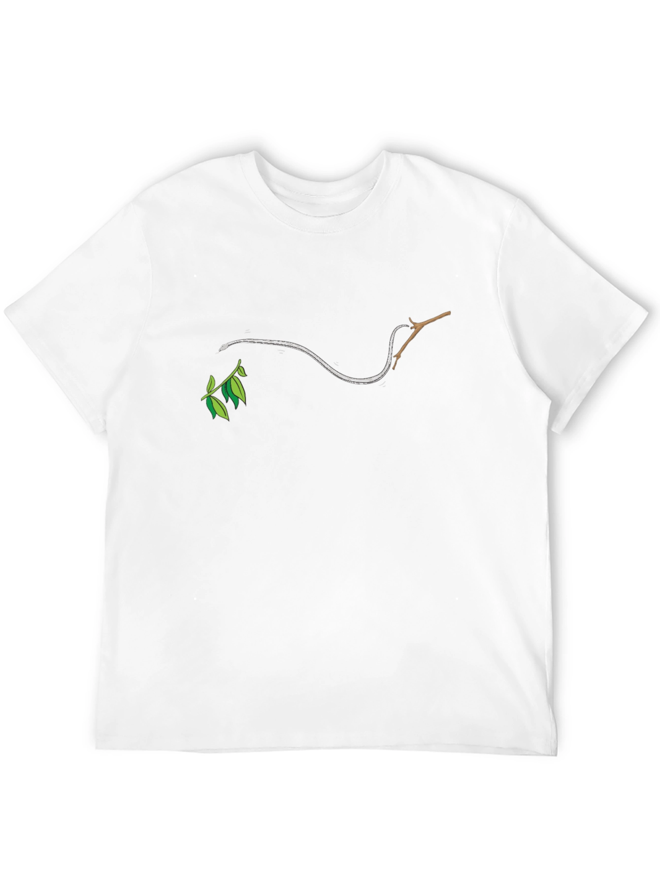 Minimalist Branch & Leaf Graphic T-Shirt