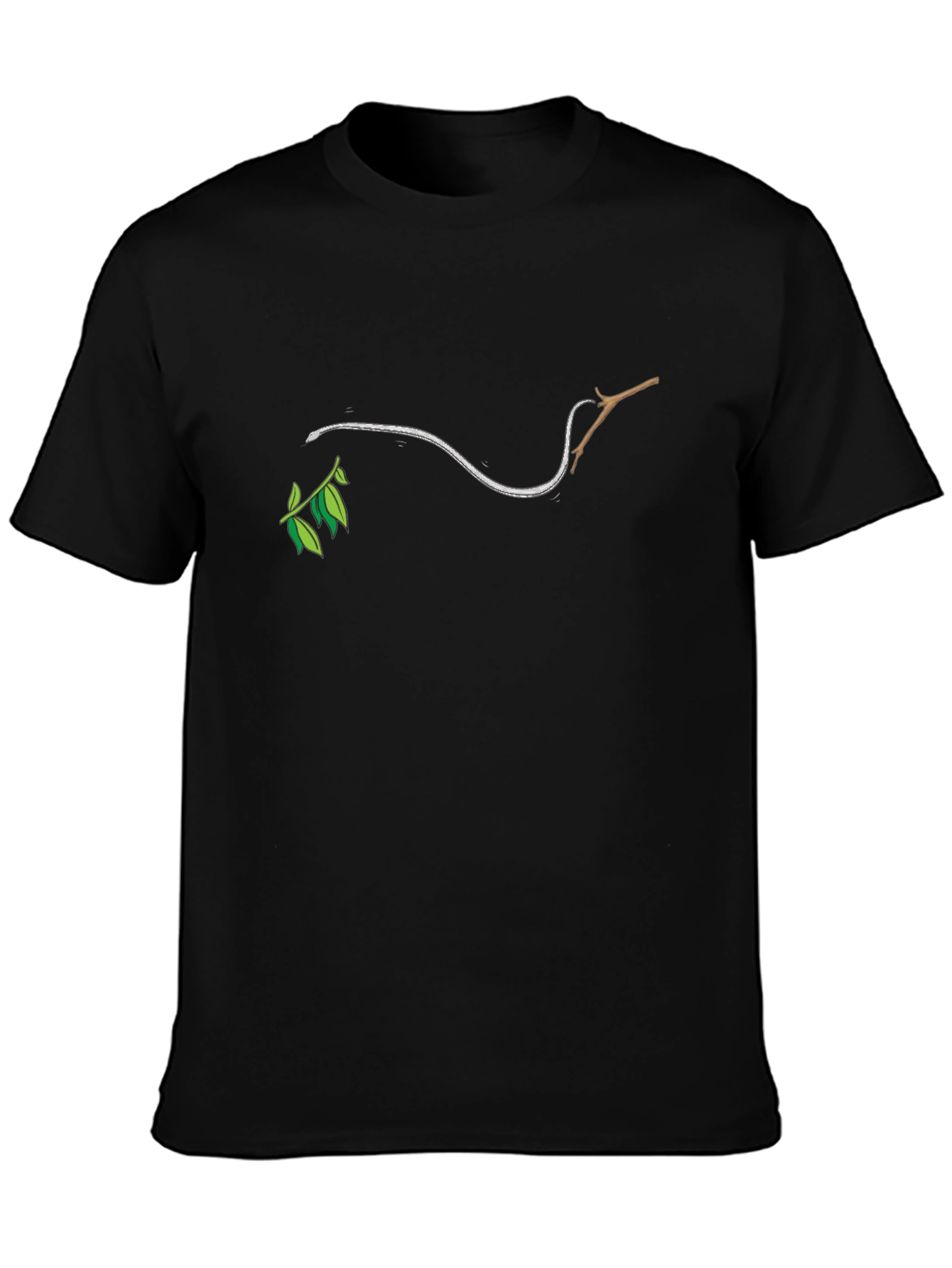 Minimalist Branch & Leaf Graphic T-Shirt
