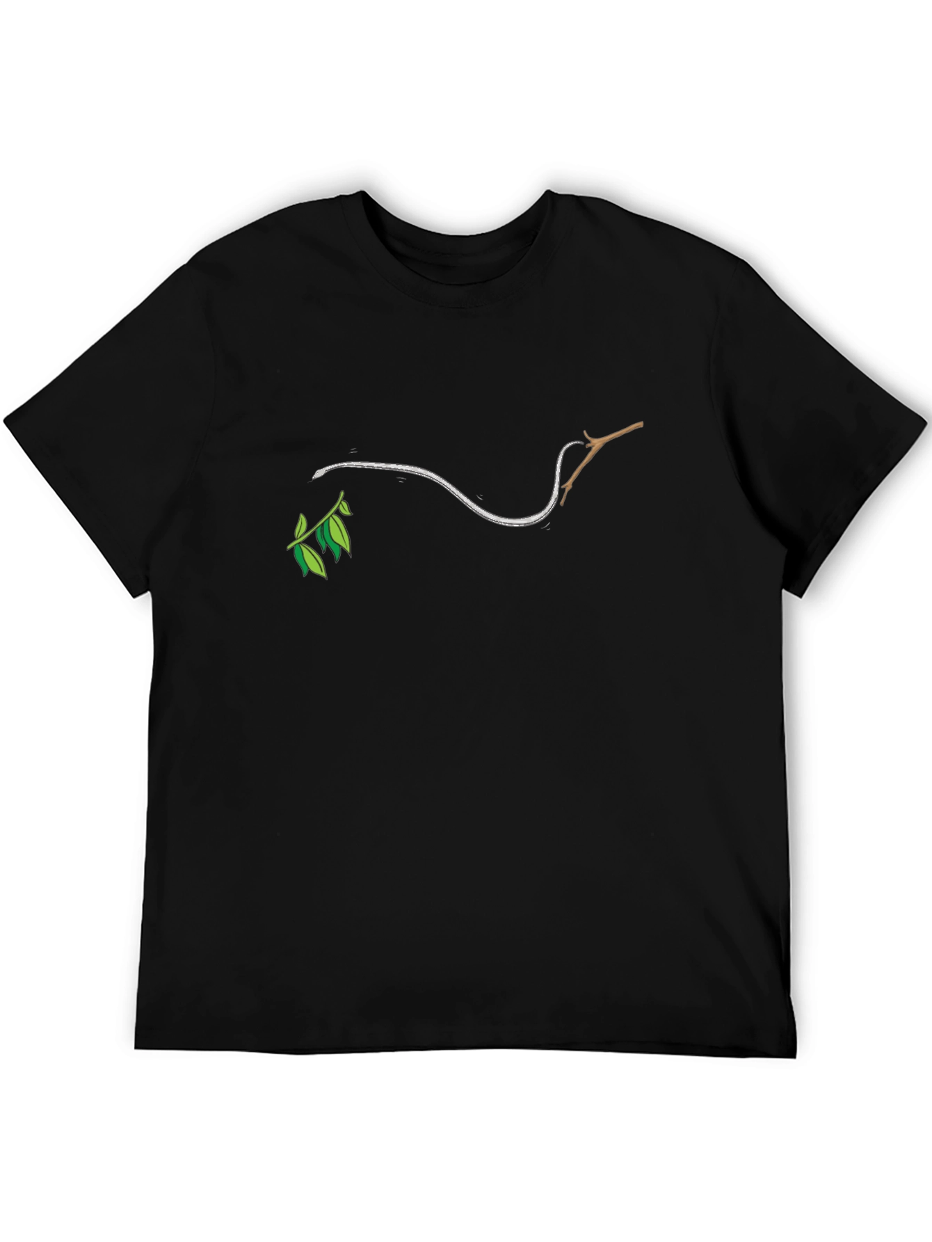 Minimalist Branch & Leaf Graphic T-Shirt