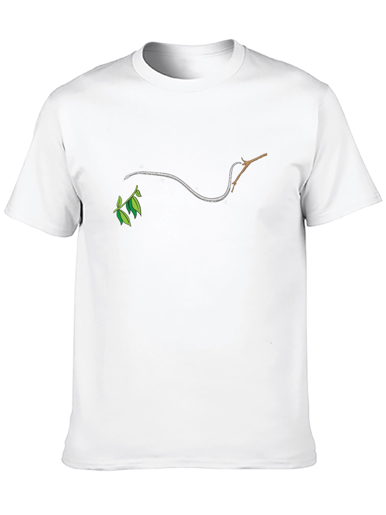 Minimalist Branch & Leaf Graphic T-Shirt