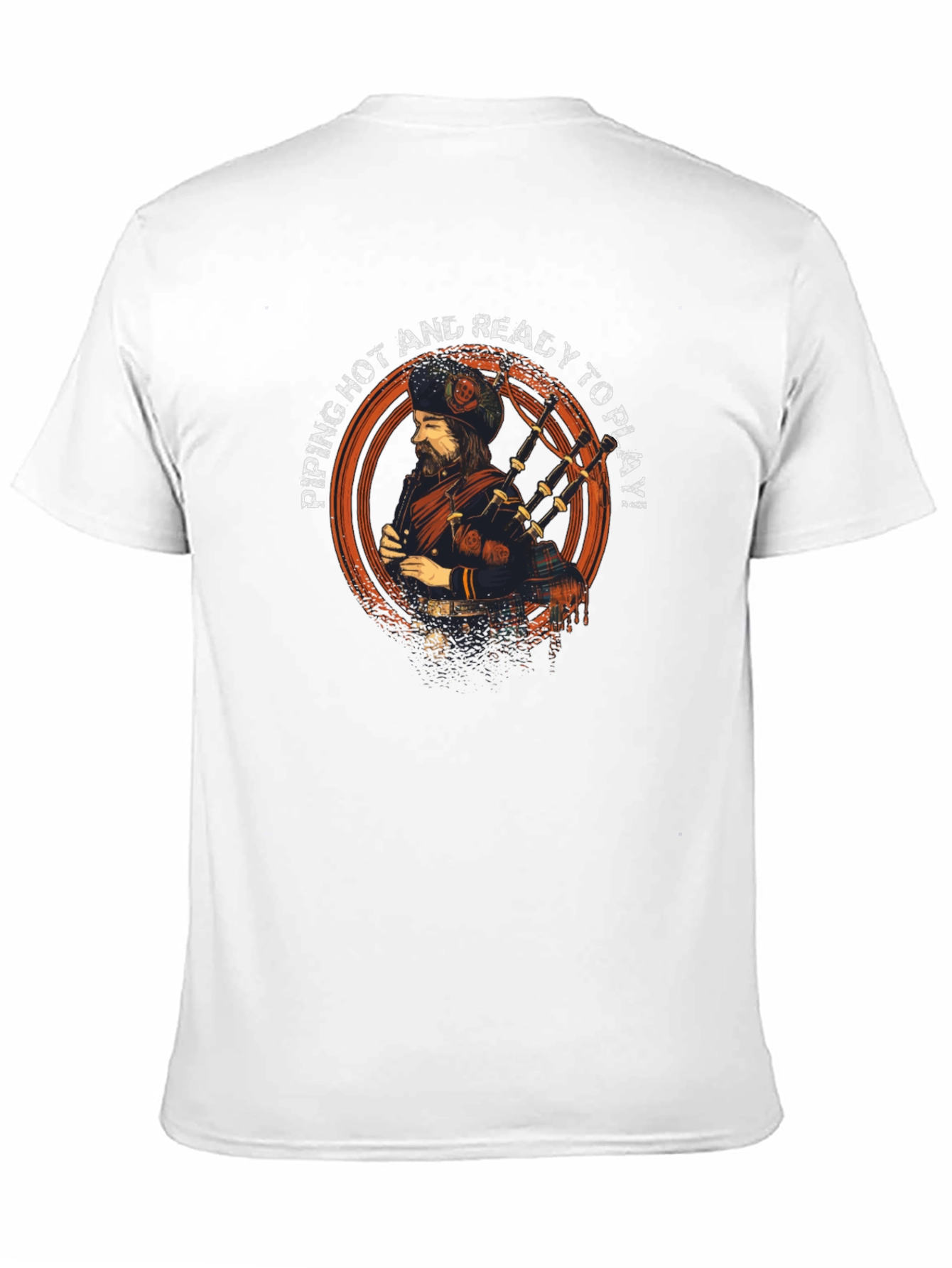 Piping Hot Bagpipe Player Graphic T-Shirt