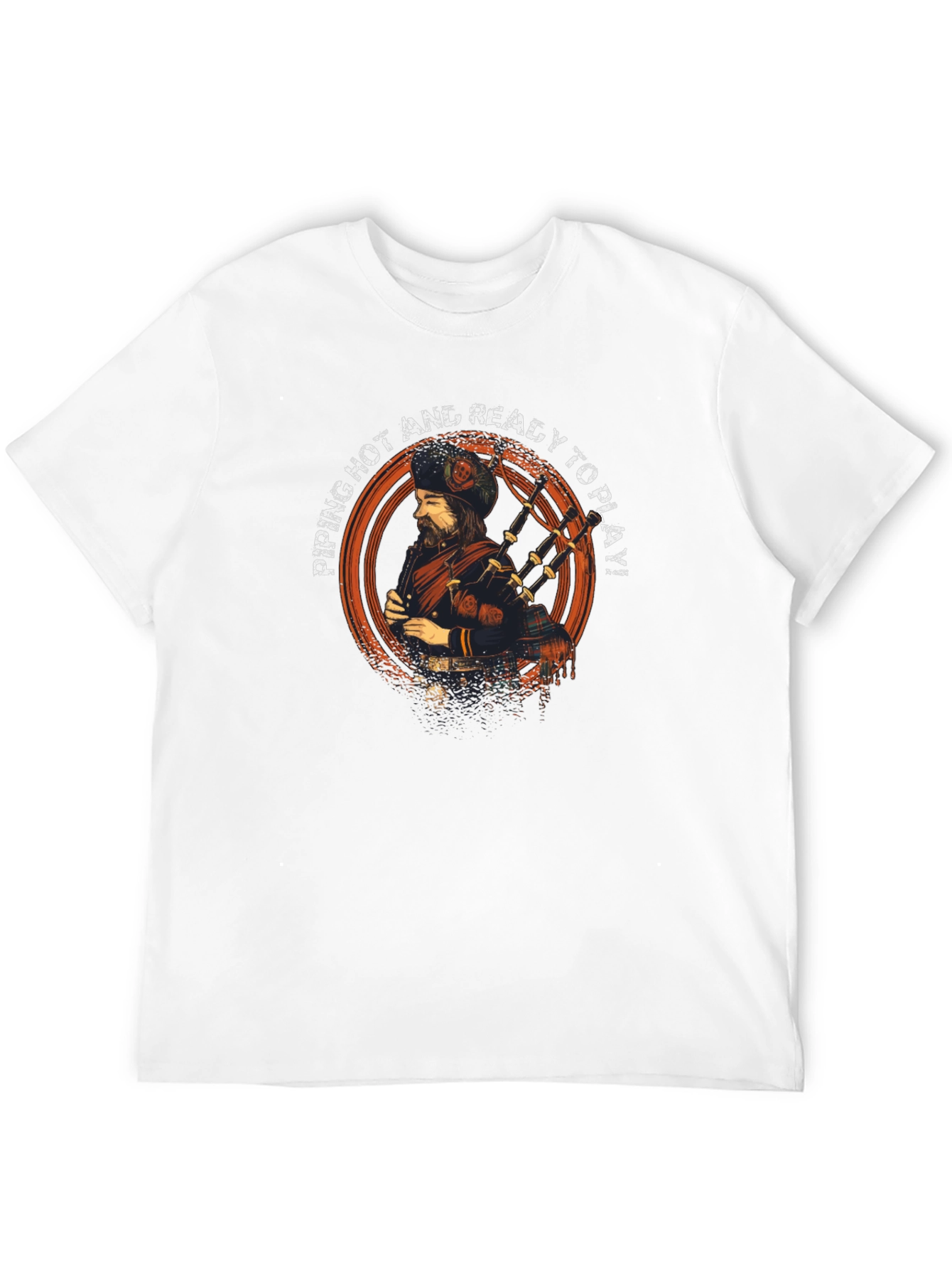 Piping Hot Bagpipe Player Graphic T-Shirt