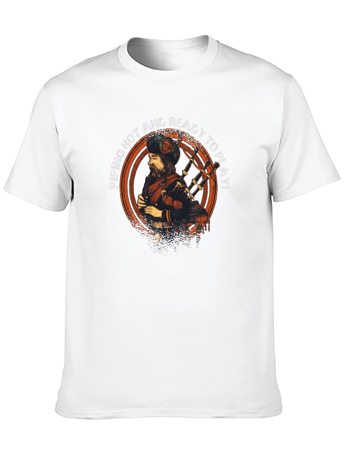 Piping Hot Bagpipe Player Graphic T-Shirt
