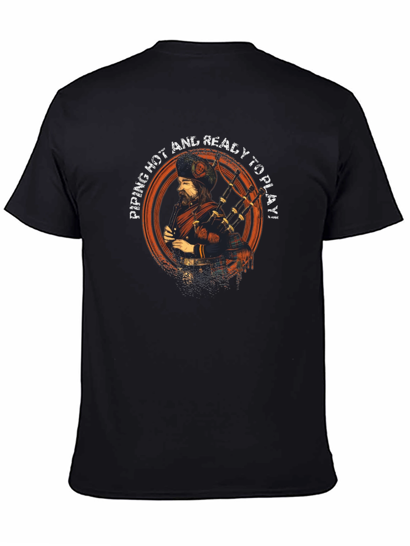 Piping Hot Bagpipe Player Graphic T-Shirt