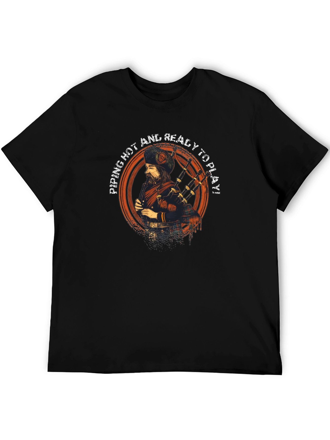 Piping Hot Bagpipe Player Graphic T-Shirt