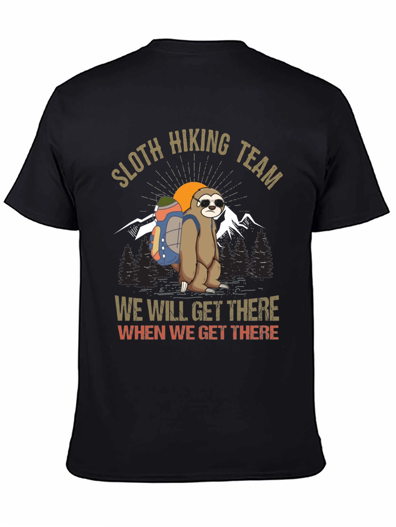 Sloth Hiking Team Graphic T-Shirt