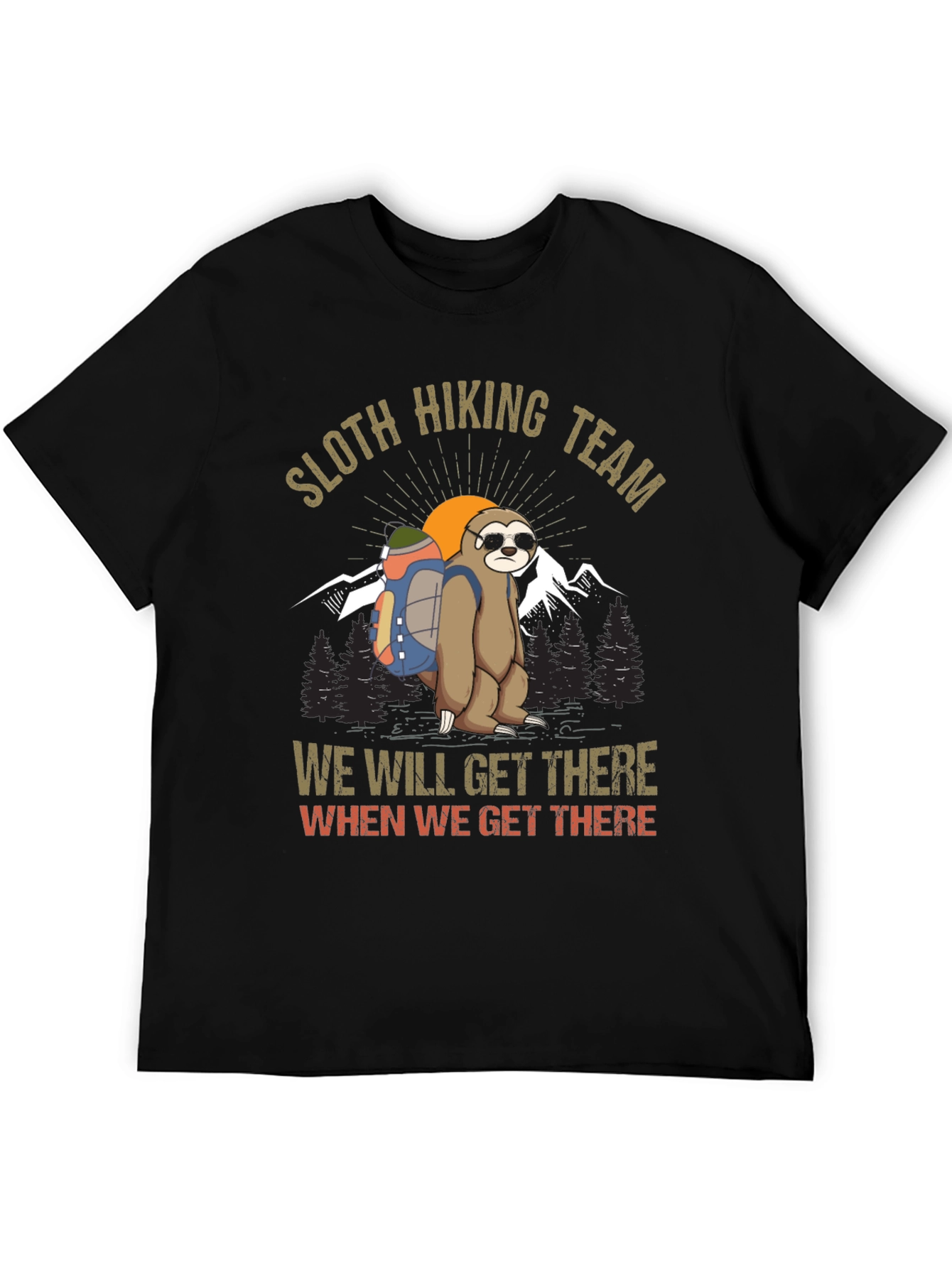Sloth Hiking Team Graphic T-Shirt
