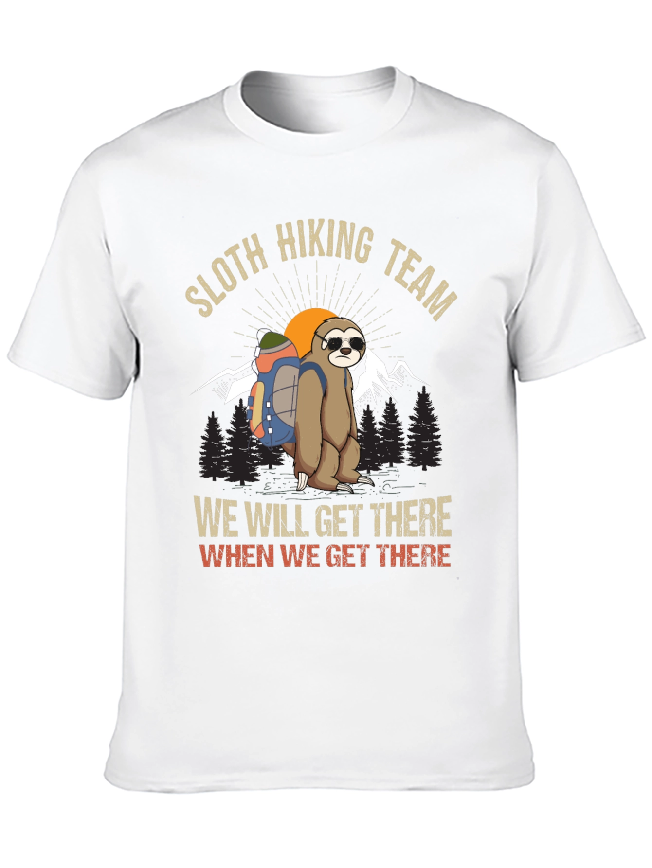 Sloth Hiking Team Graphic T-Shirt