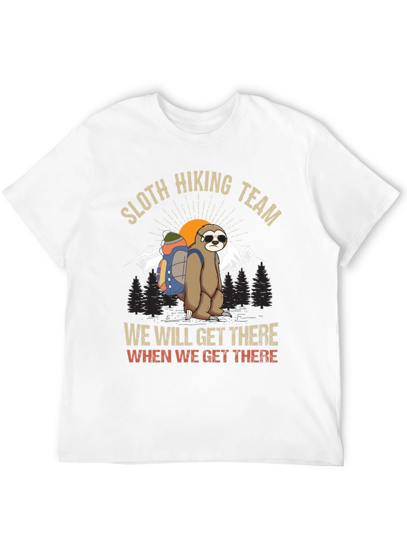 Sloth Hiking Team Graphic T-Shirt