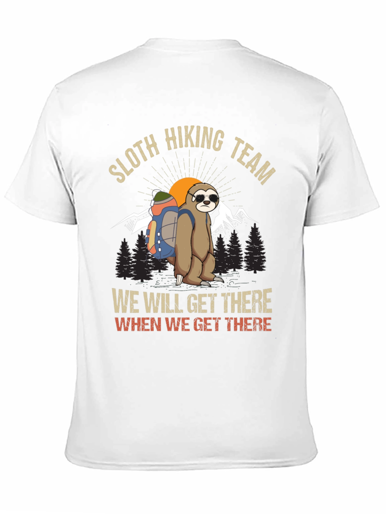 Sloth Hiking Team Graphic T-Shirt