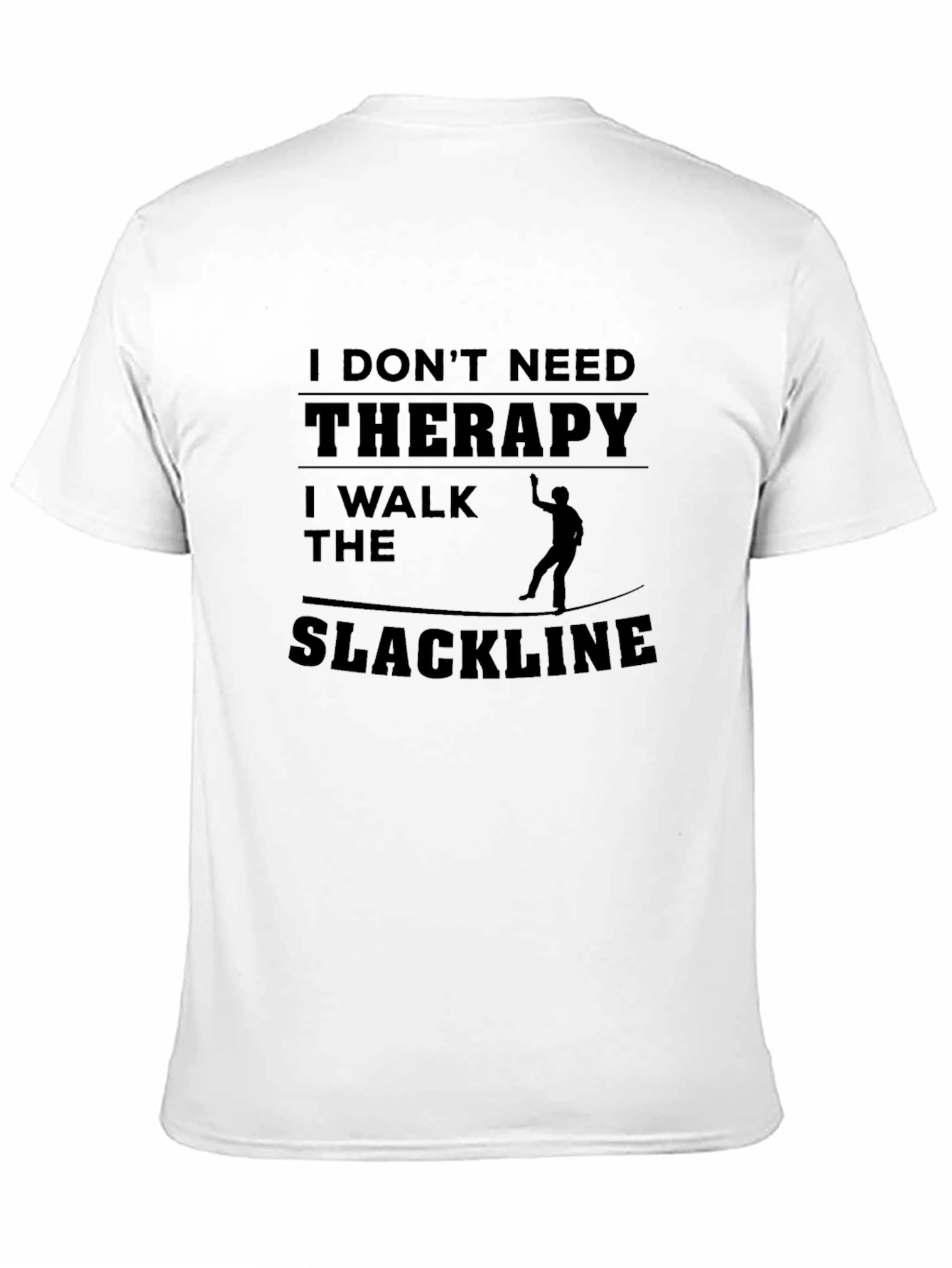 Slackline Therapy T-Shirt - Funny Black Graphic Tee