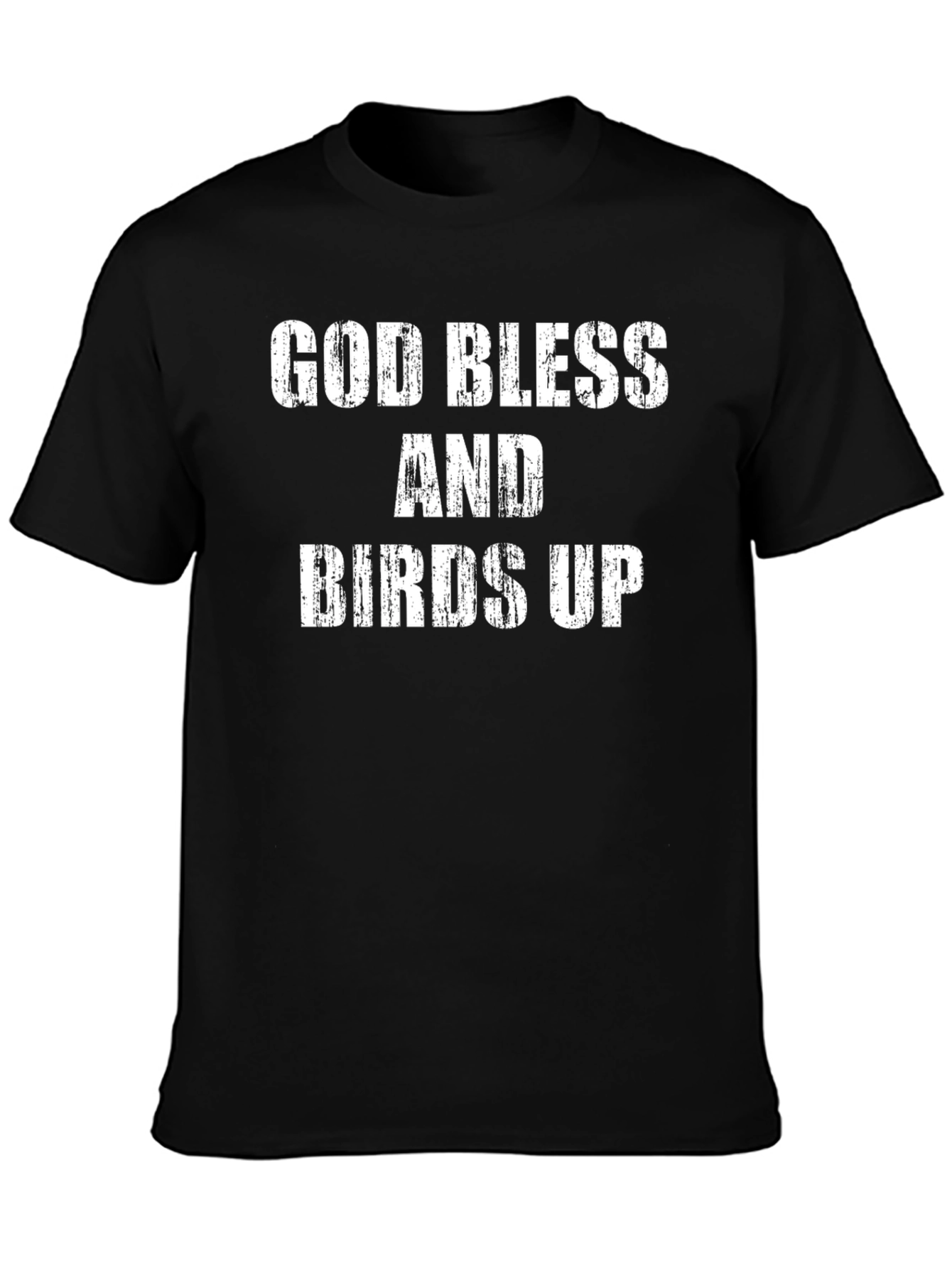 God Bless and Birds Up Black Graphic Tee