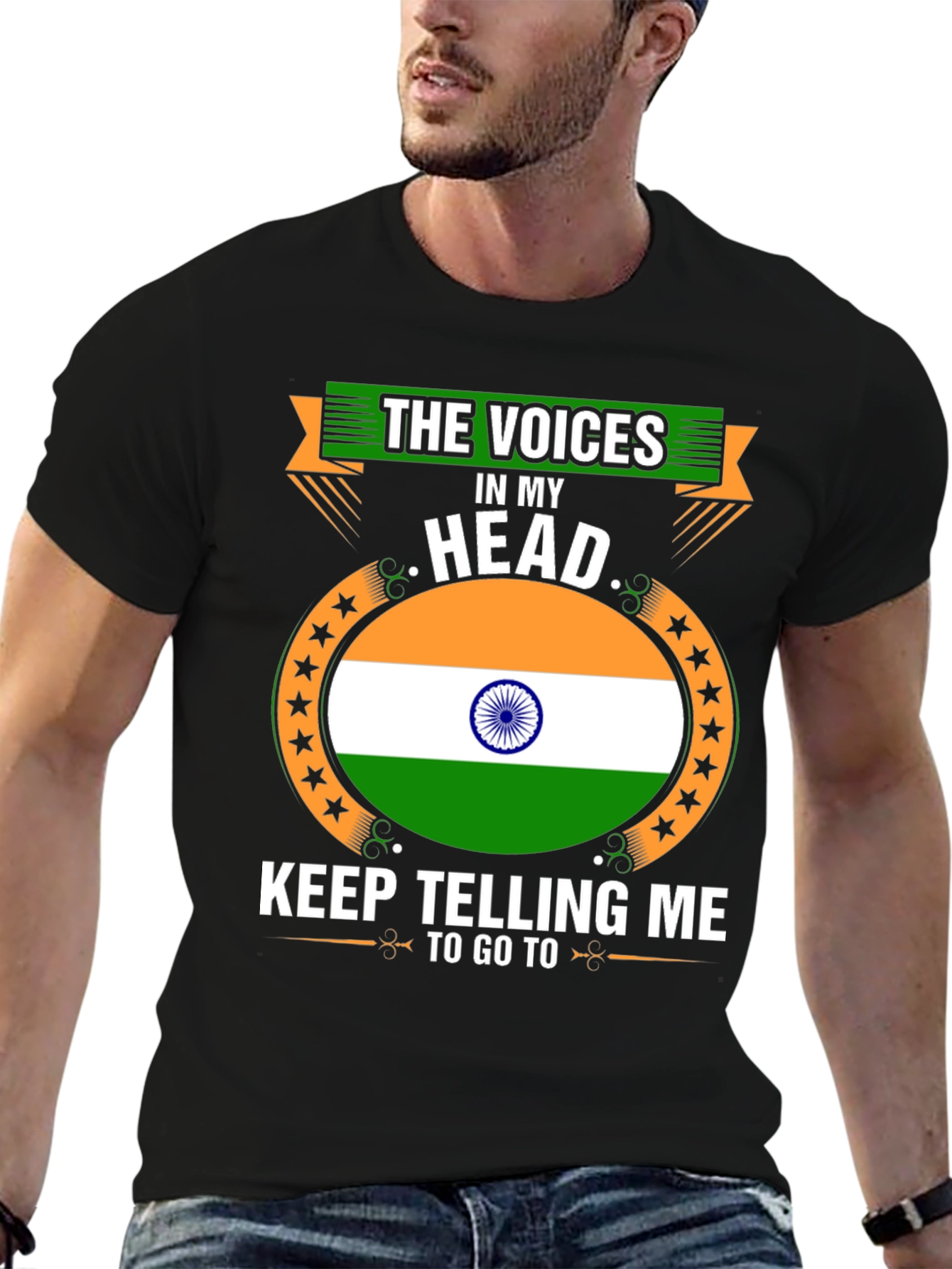 India Flag Tee: The Voices in My Head T-Shirt