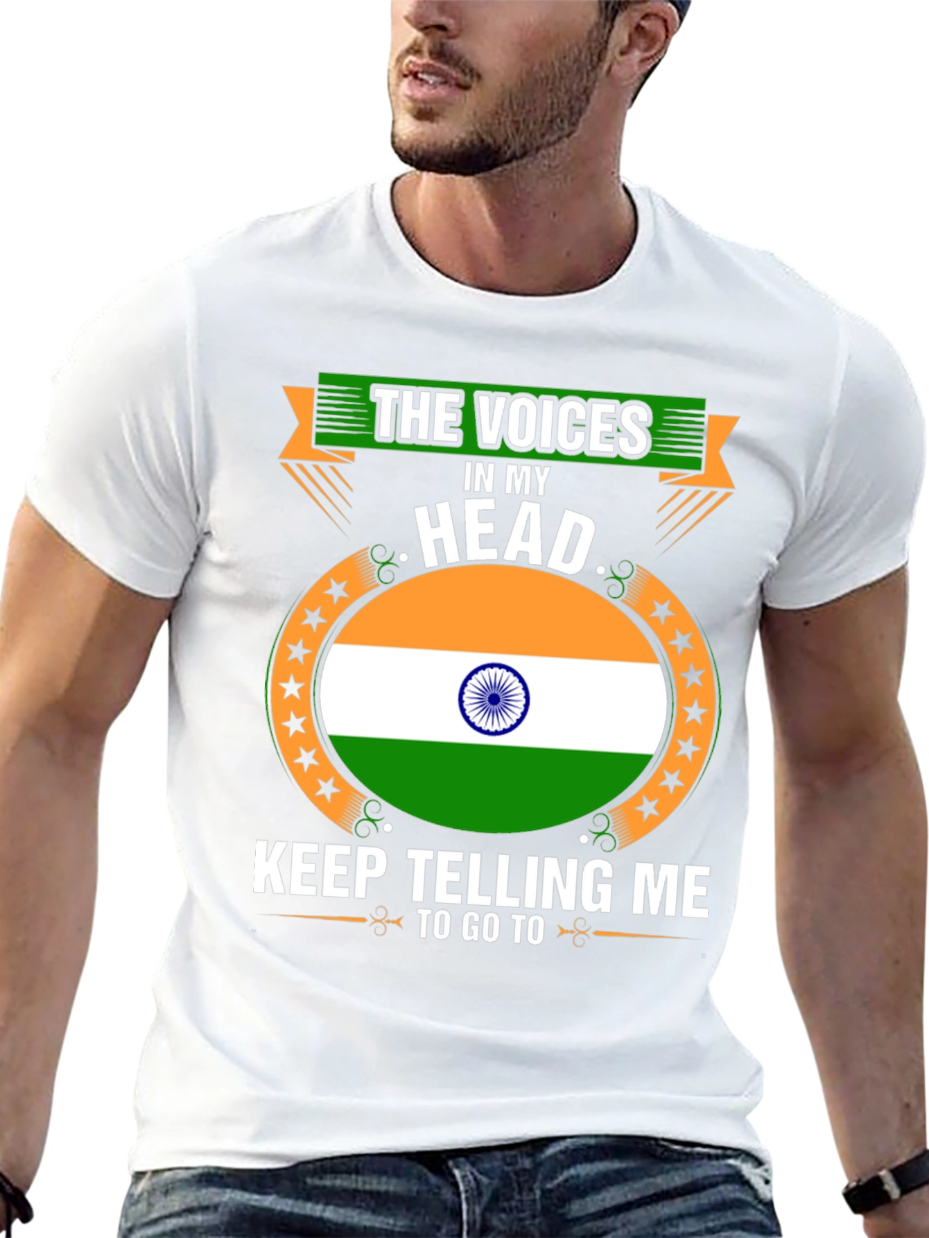 India Flag Tee: The Voices in My Head T-Shirt