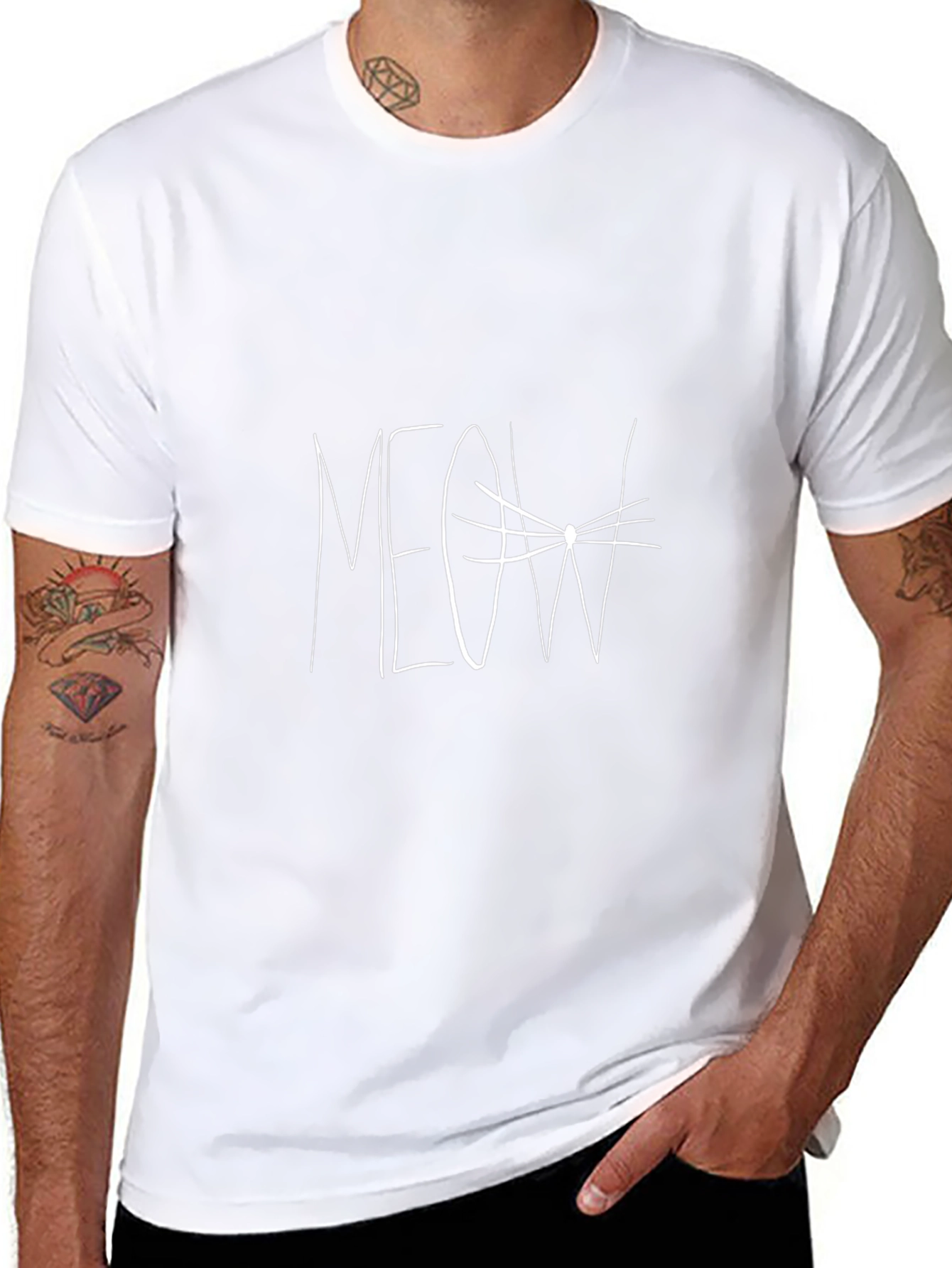 Meow Graphic Tee - Black