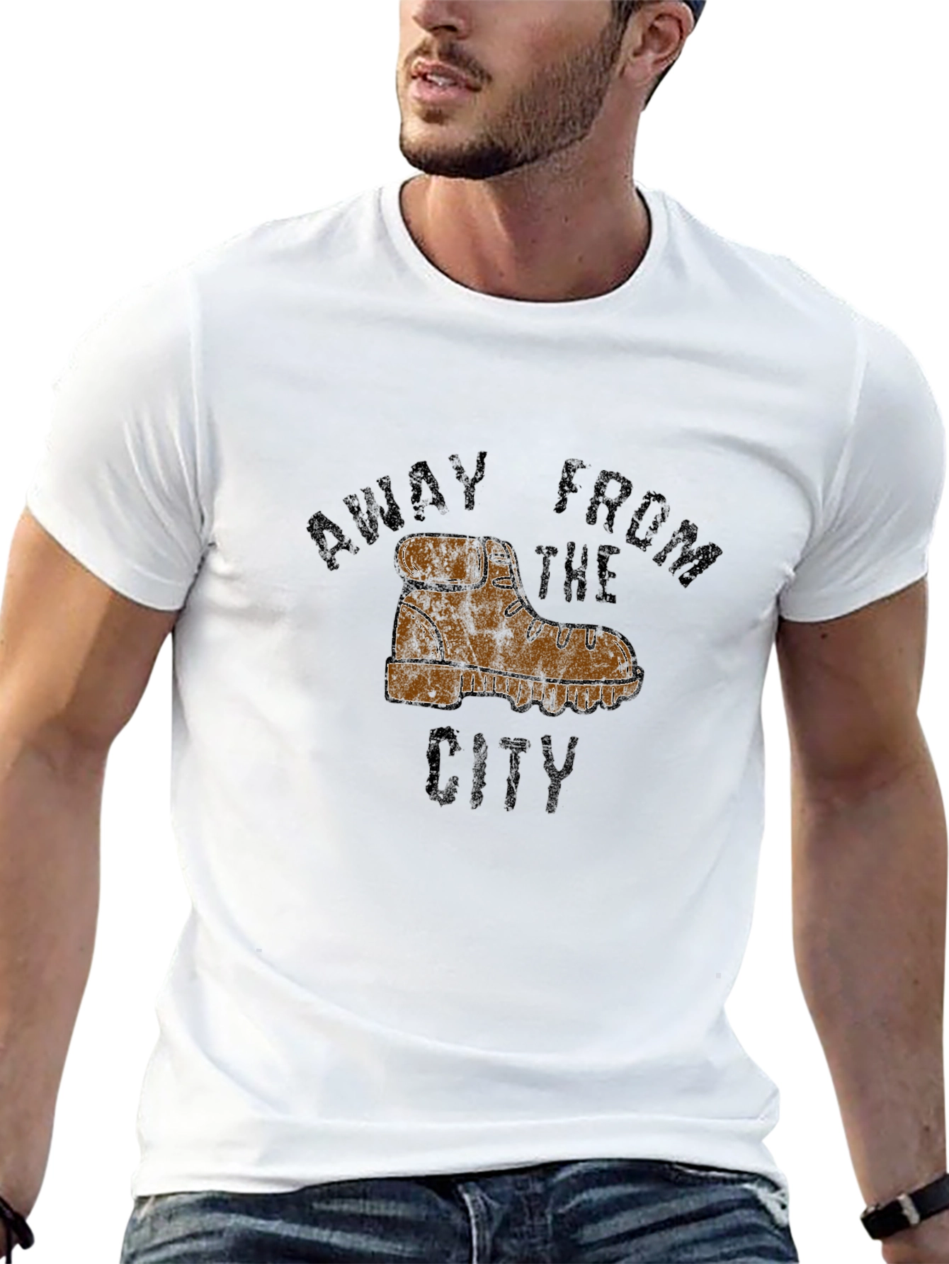 Away From The City Boot Graphic T-Shirt
