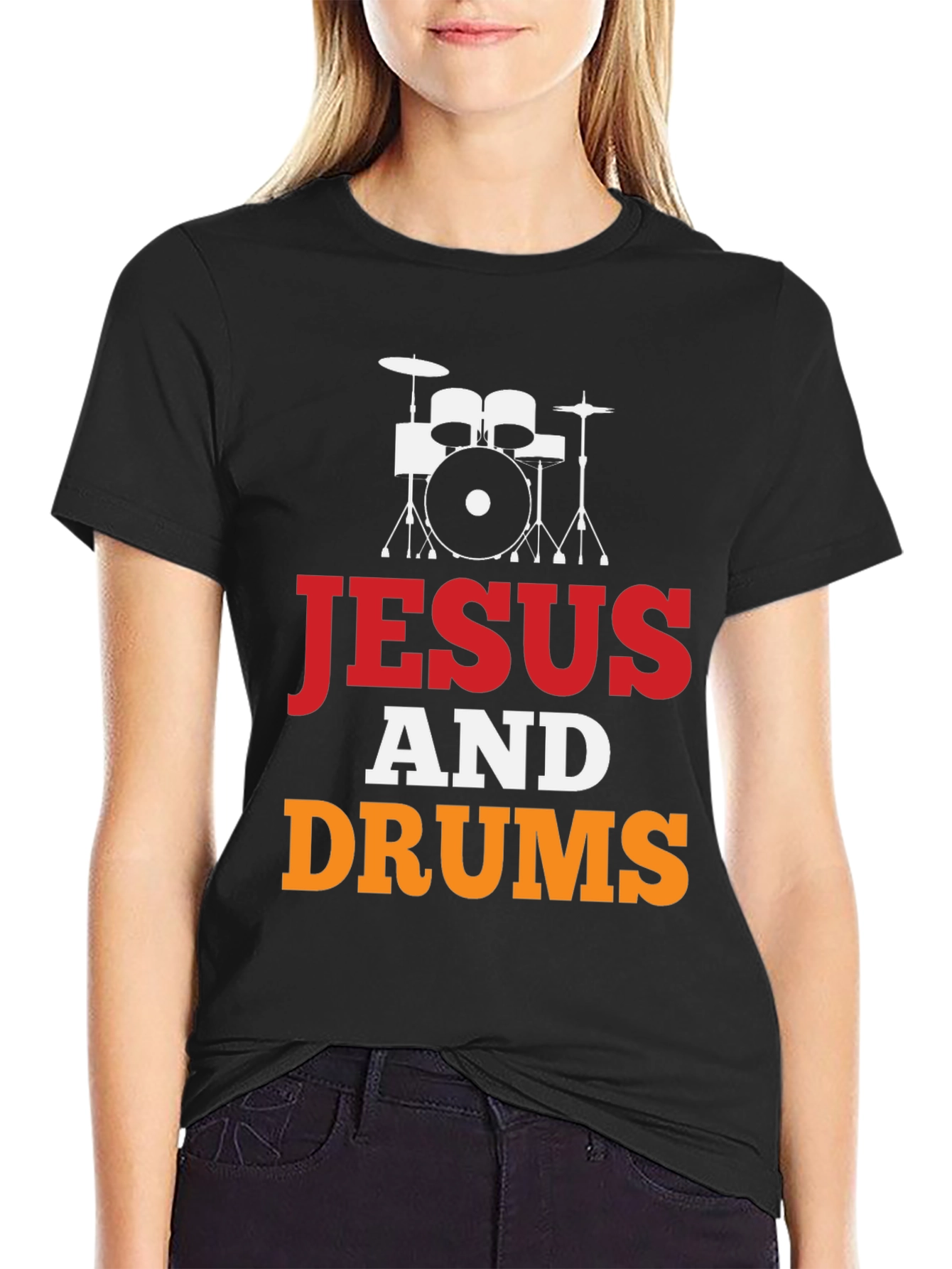 Jesus and Drums Graphic Tee | Christian Drummer T-Shirt