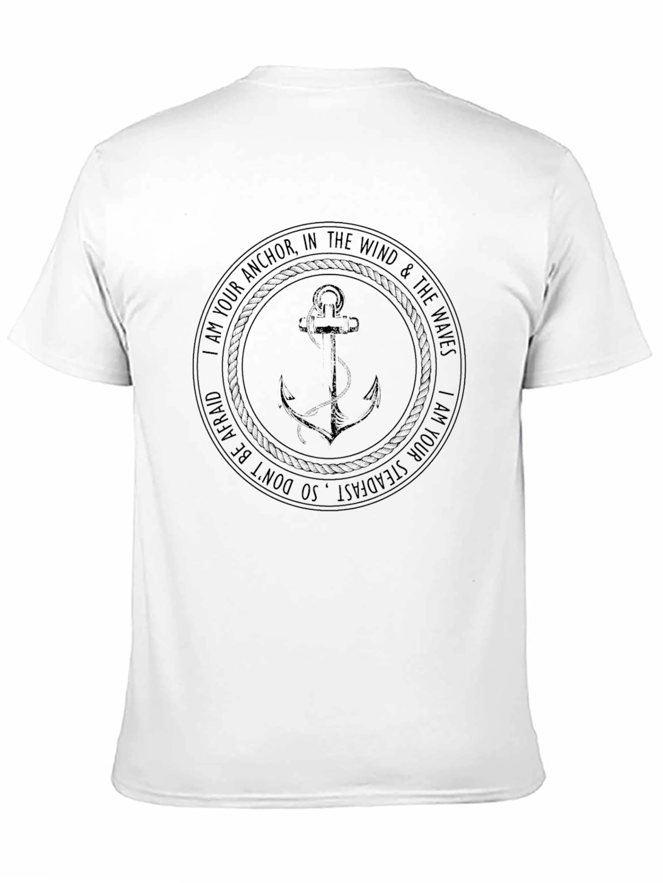 Anchor Graphic Black T-Shirt - Steadfast Design