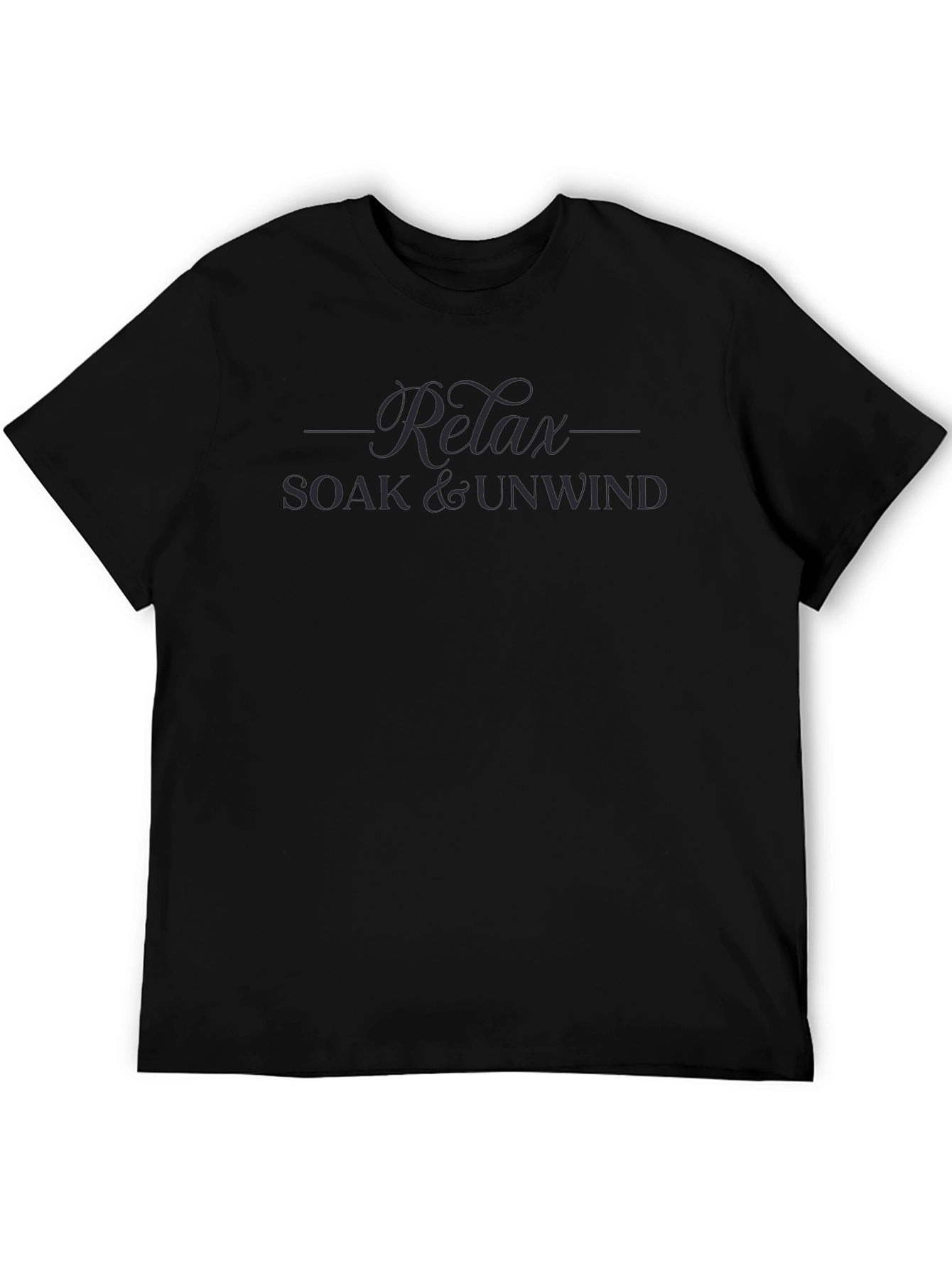 Relax Soak & Unwind Mens Black Graphic T-Shirt