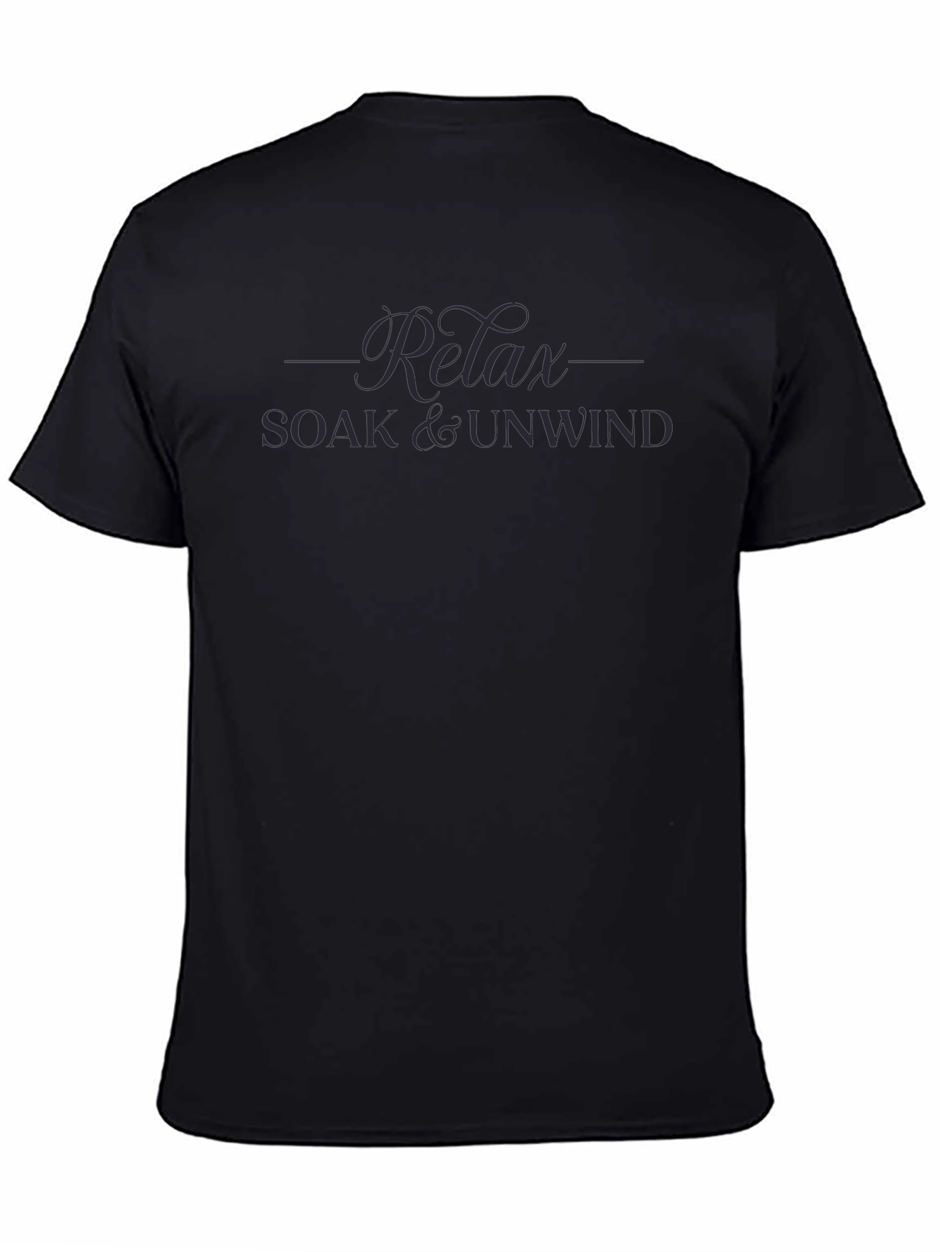 Relax Soak & Unwind Mens Black Graphic T-Shirt
