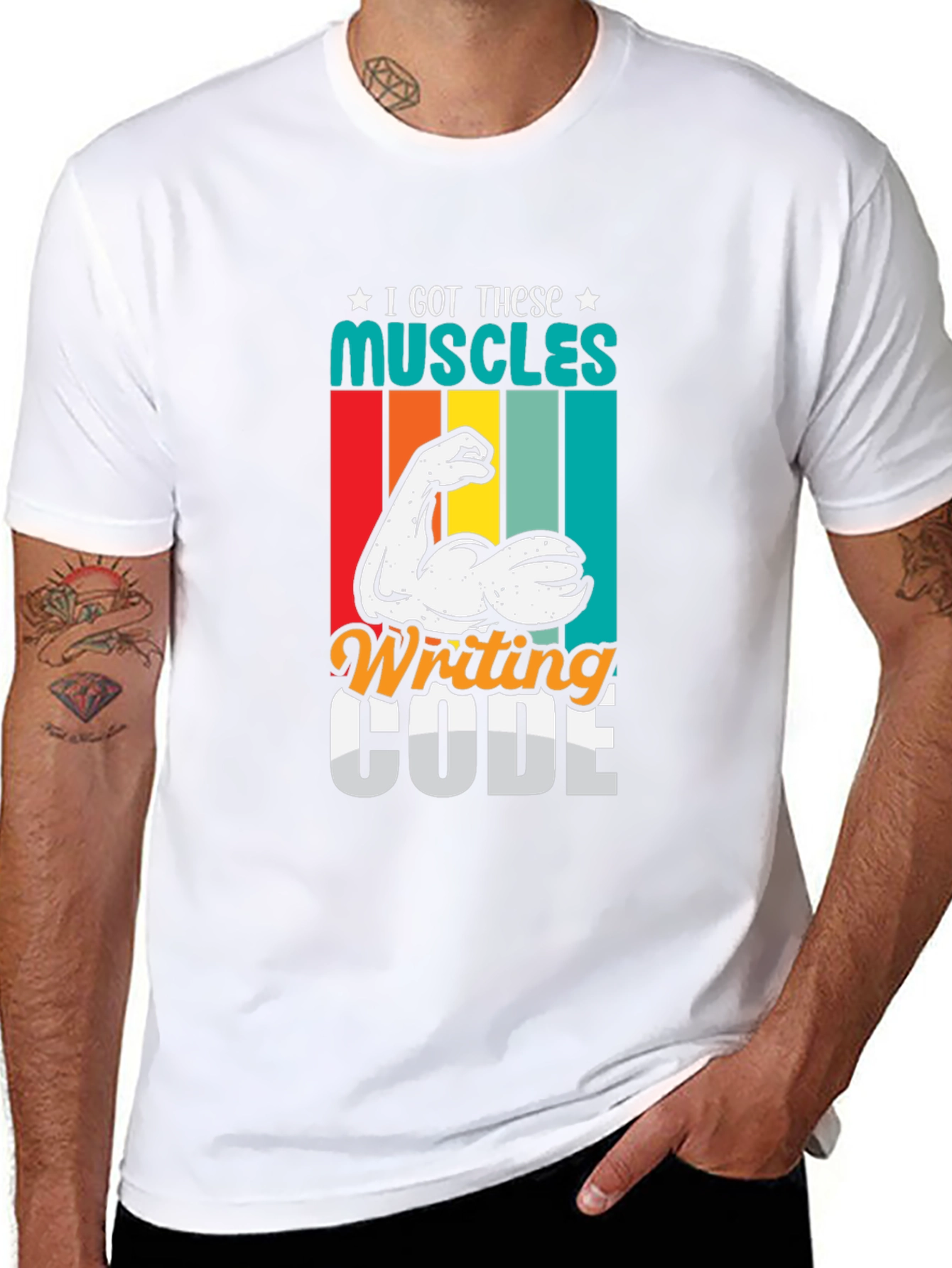 Code Muscles Black Graphic Tee
