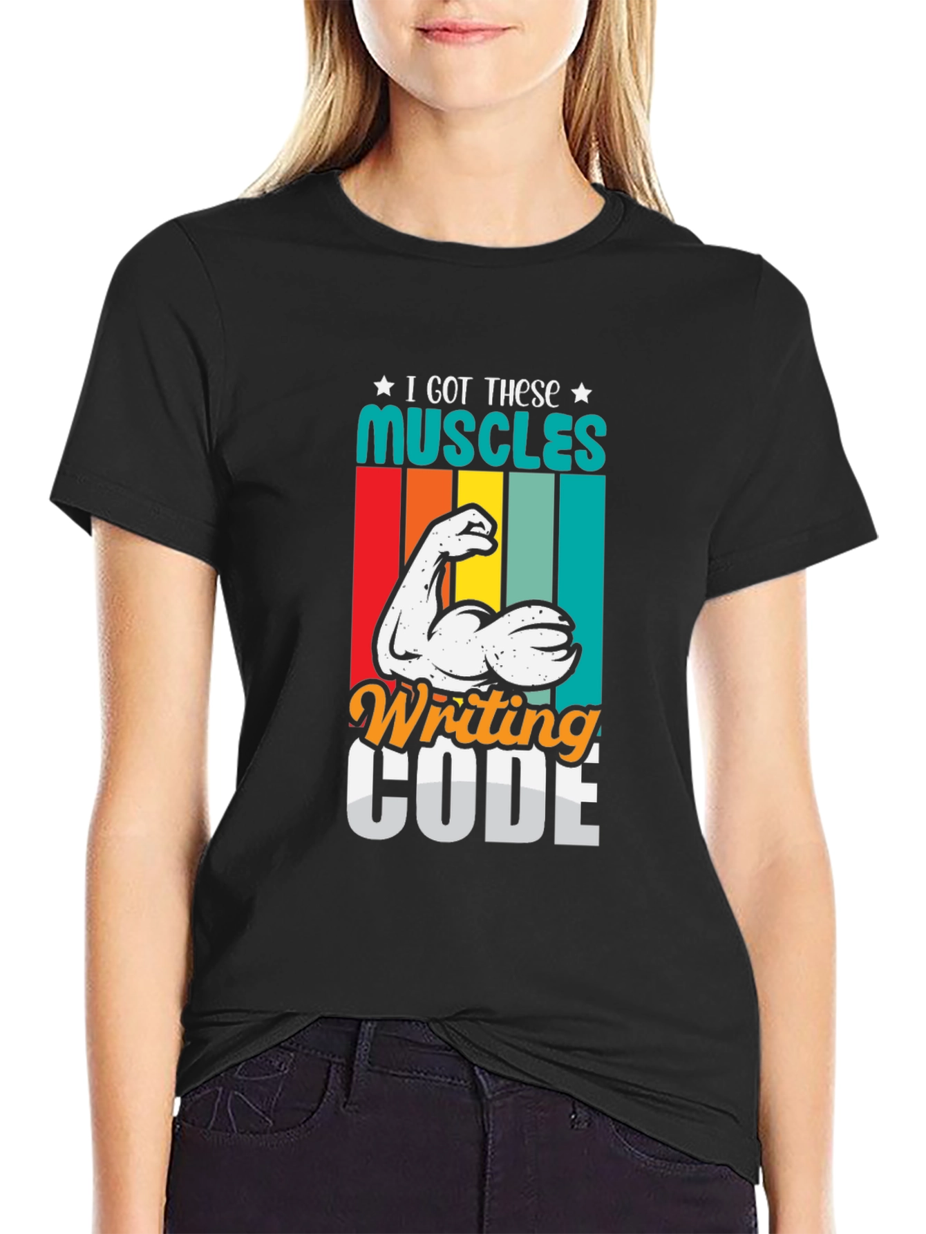 Code Muscles Black Graphic Tee