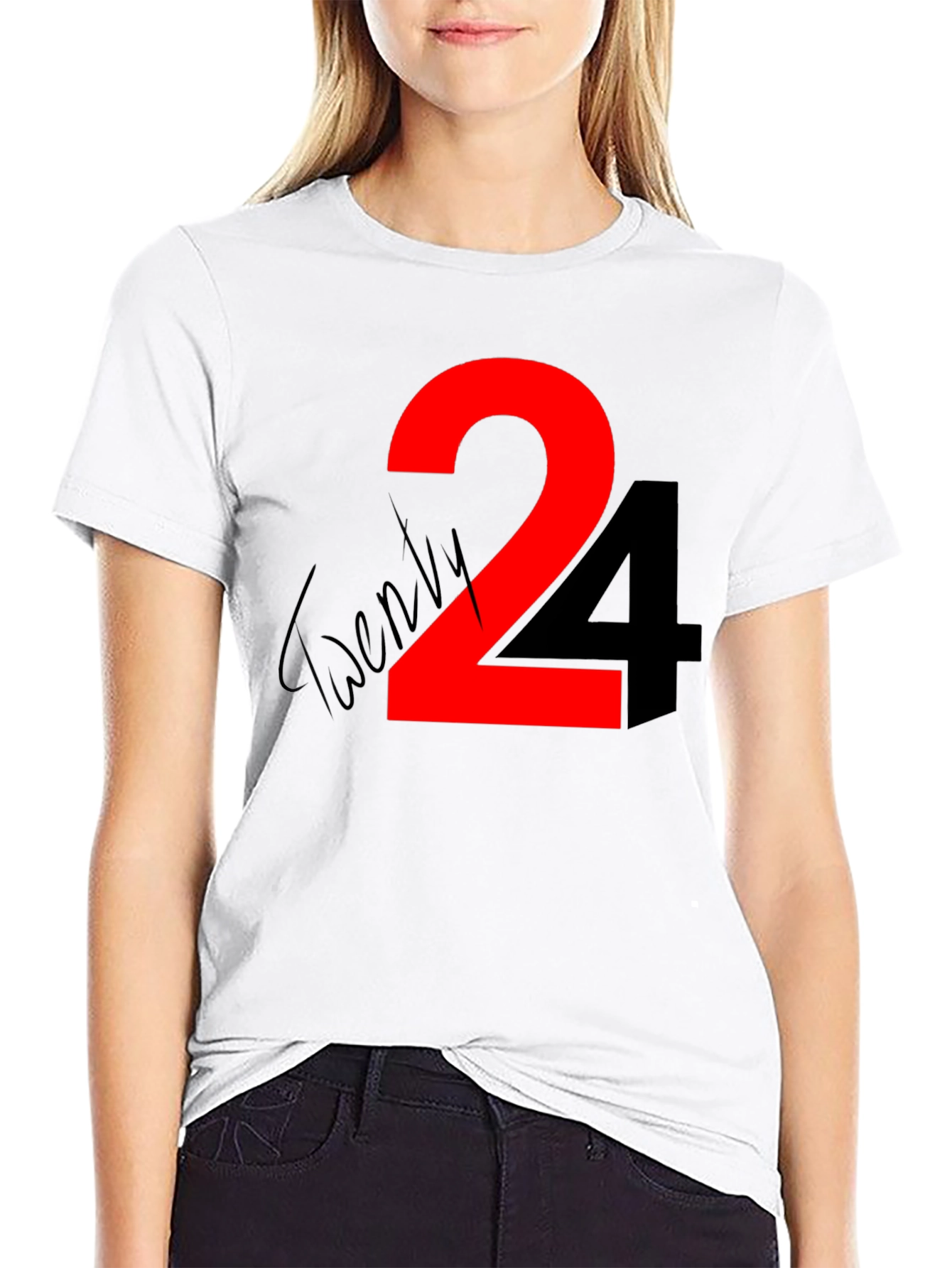 Twenty Four Graphic Tee - Black Cotton Shirt