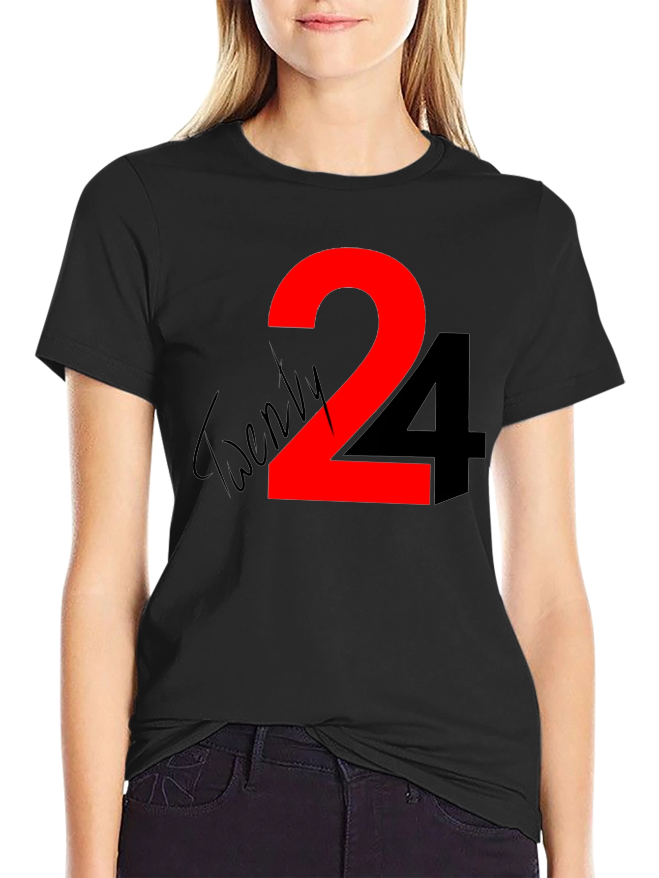 Twenty Four Graphic Tee - Black Cotton Shirt