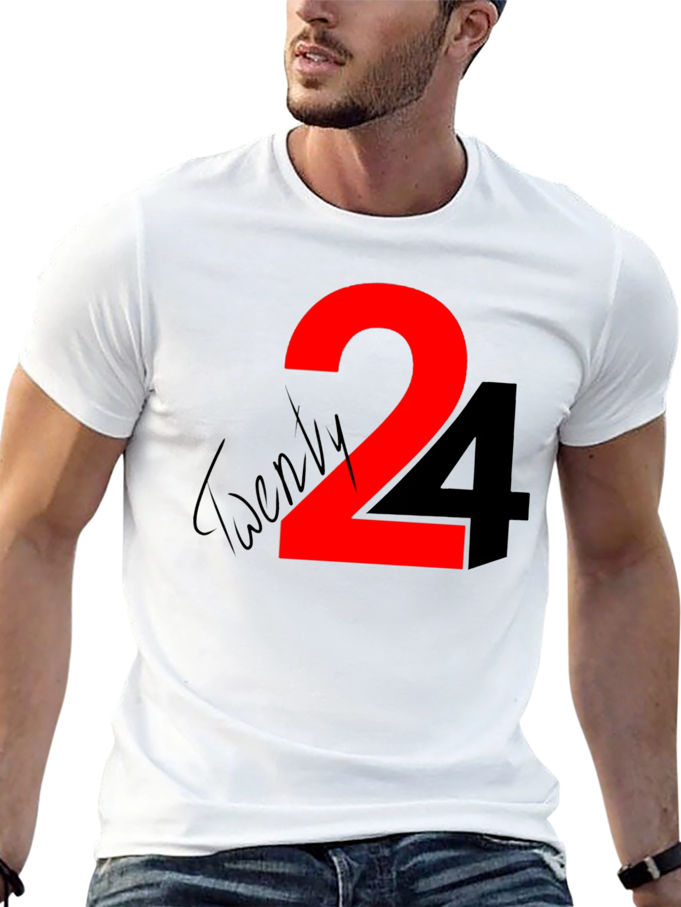 Twenty Four Graphic Tee - Black Cotton Shirt