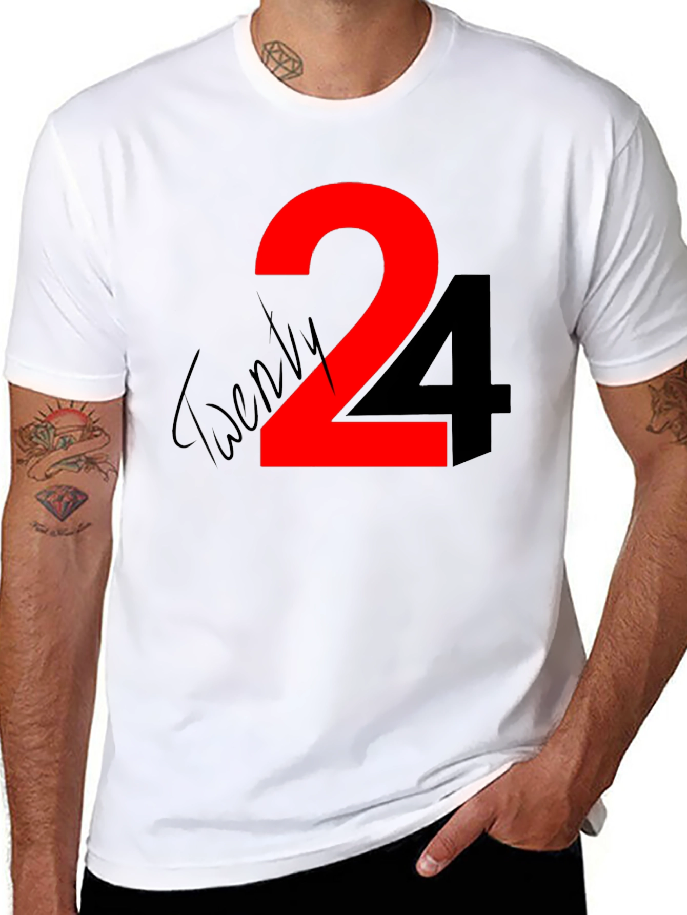 Twenty Four Graphic Tee - Black Cotton Shirt